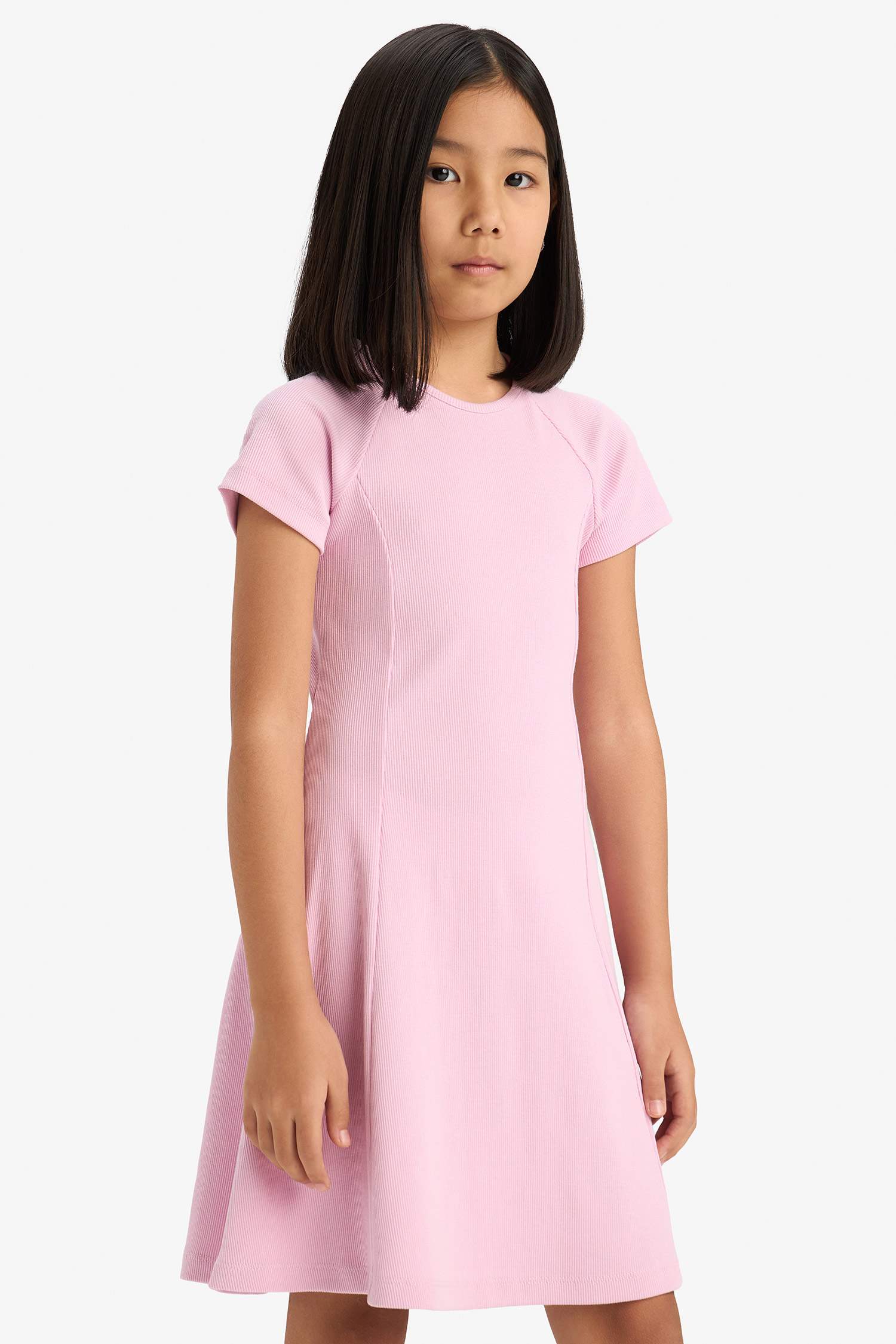 A Cut Short Sleeve Knitted Dress