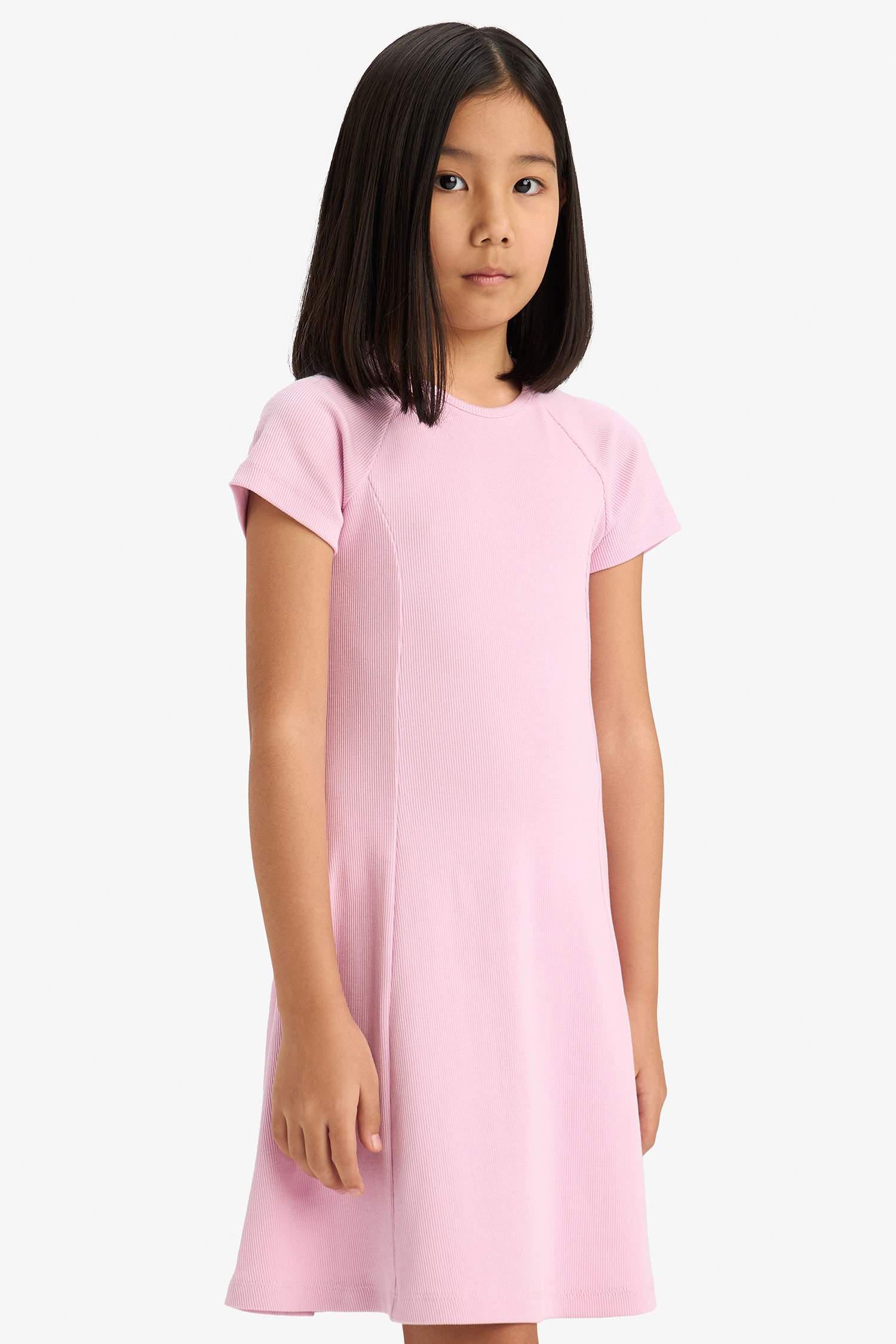 A Cut Short Sleeve Knitted Dress