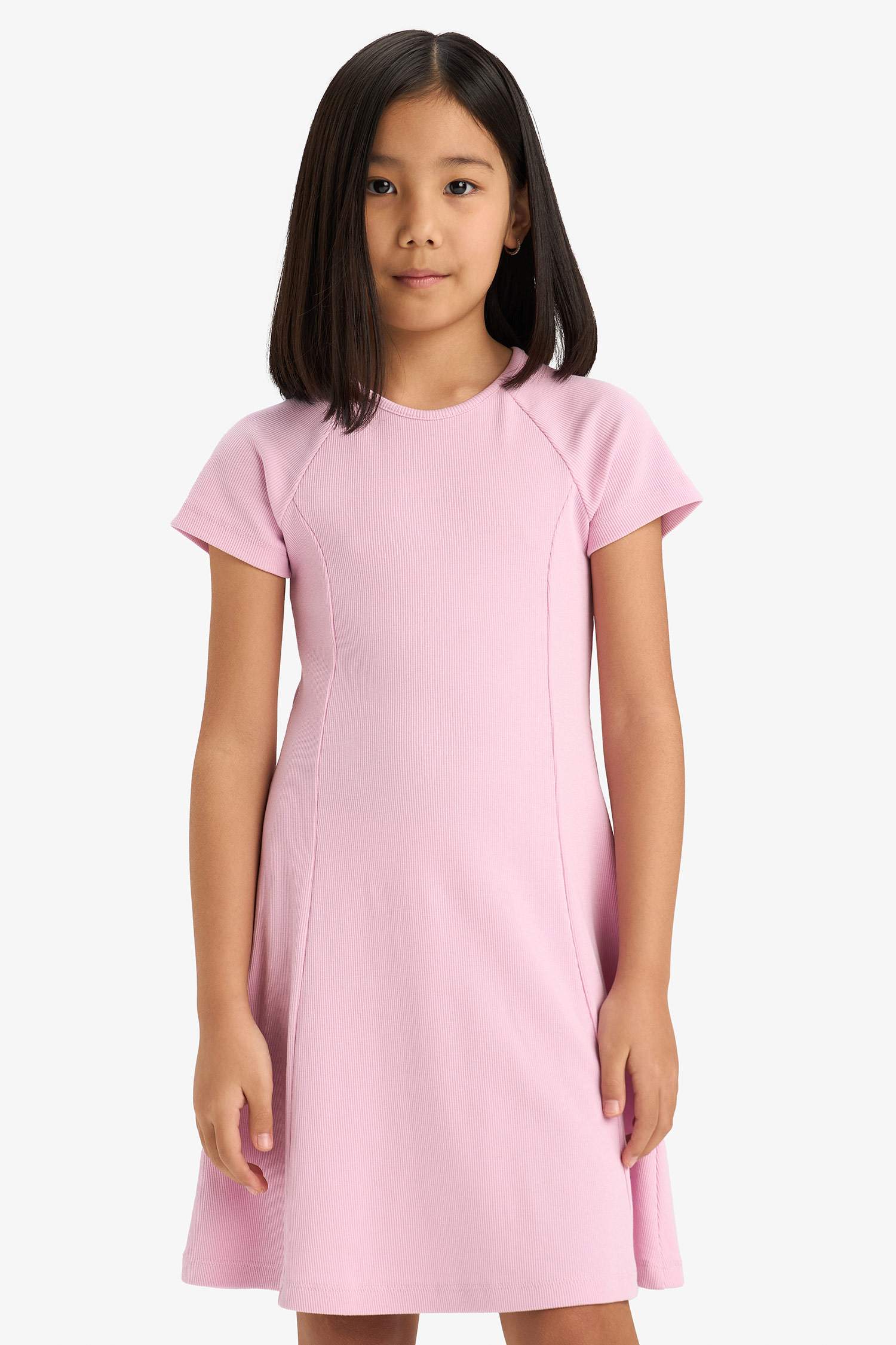 A Cut Short Sleeve Knitted Dress