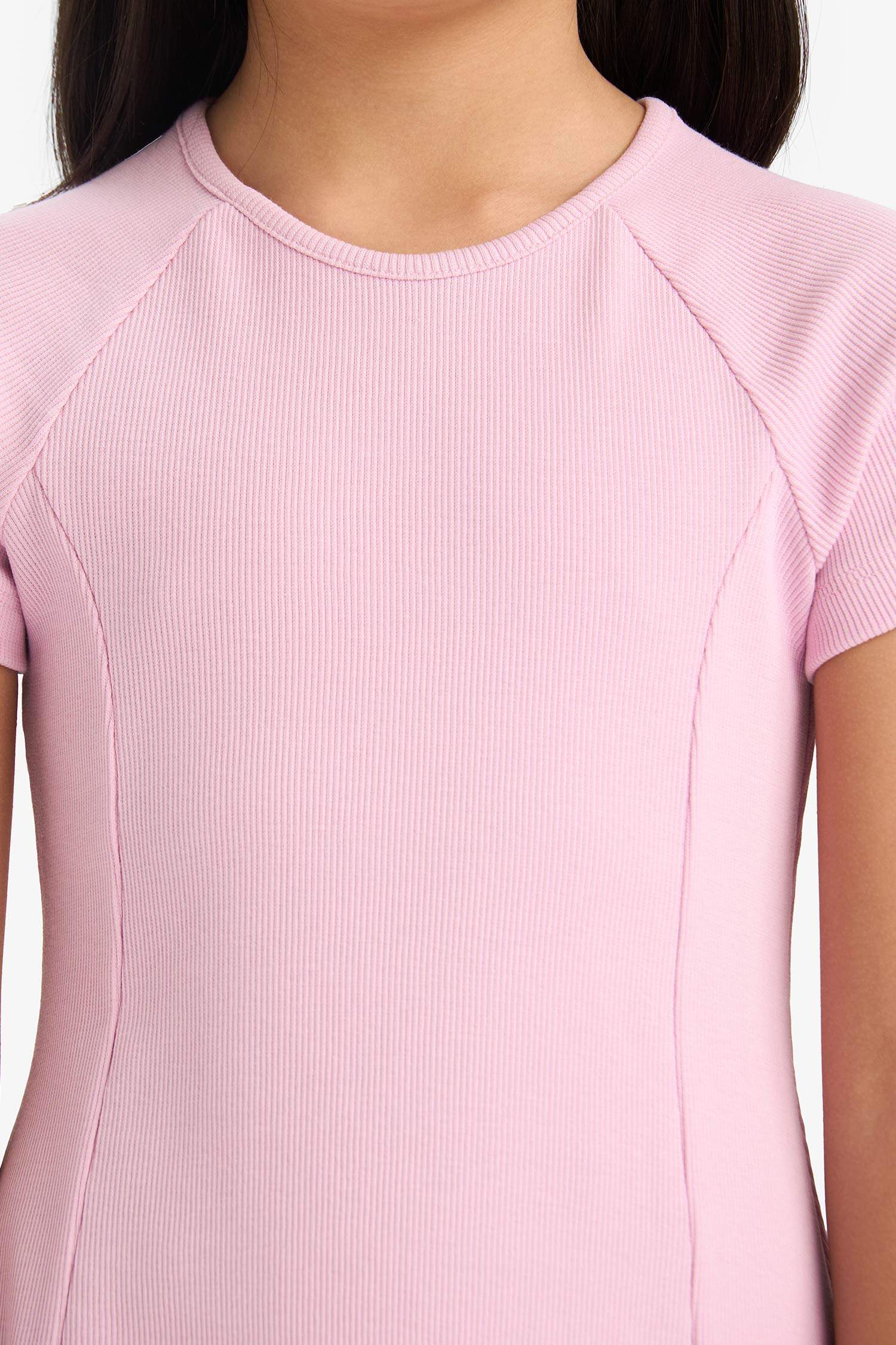 A Cut Short Sleeve Knitted Dress