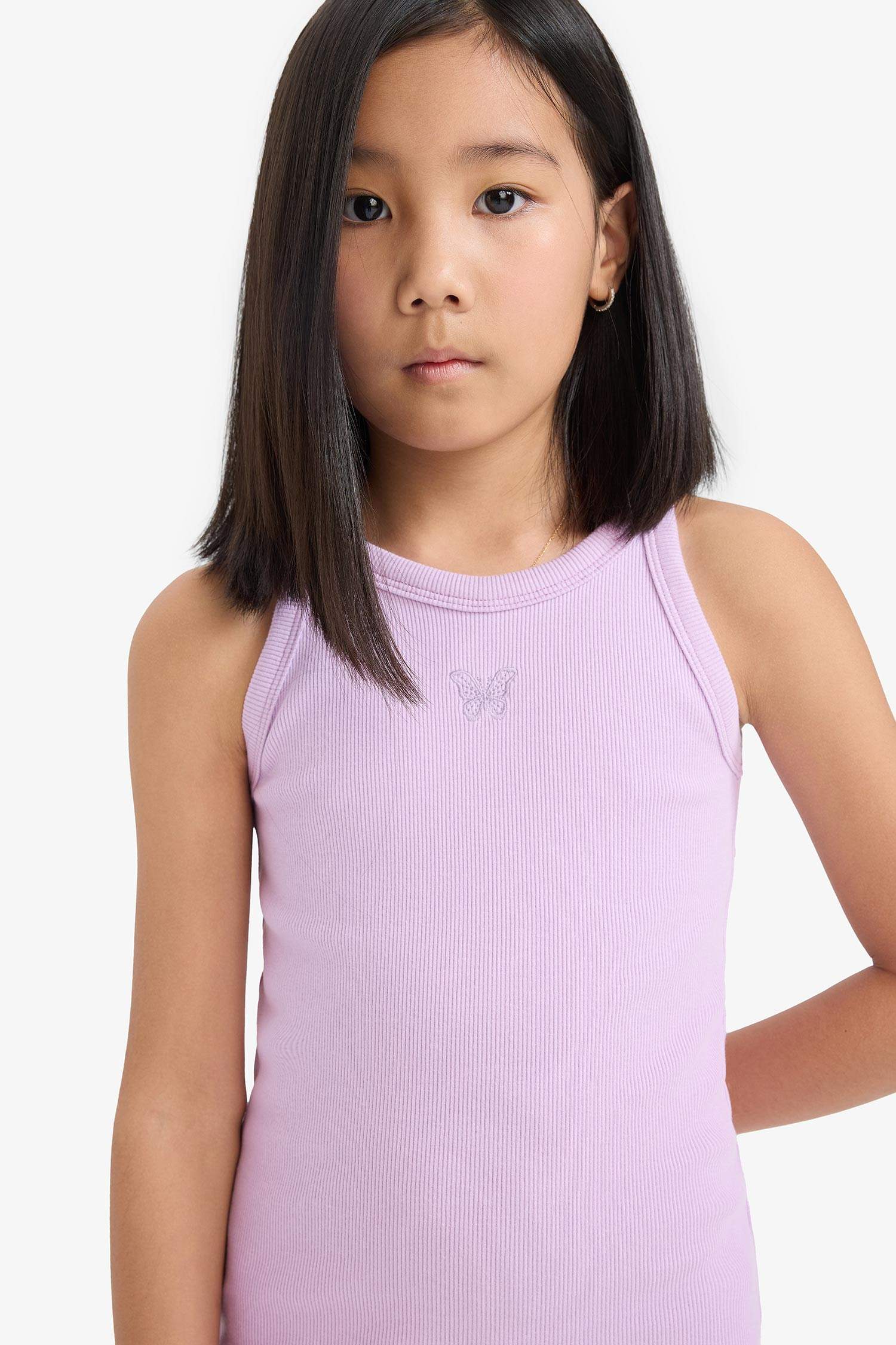 Fitted Crew Neck Corduroy Sleeveless Dress