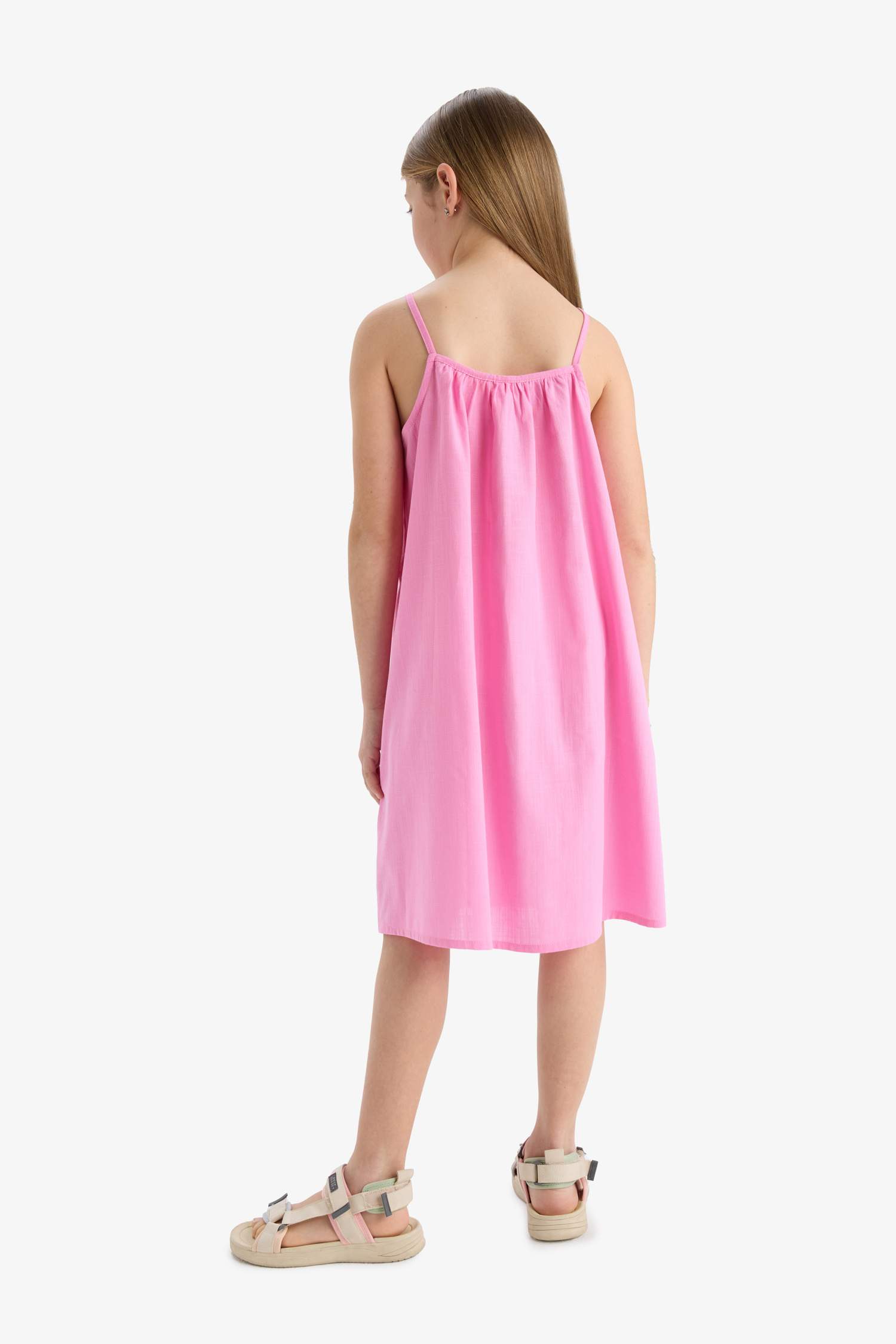 Kız Çocuk A Kesim Pamuklu Kolsuz Yazlık Elbise