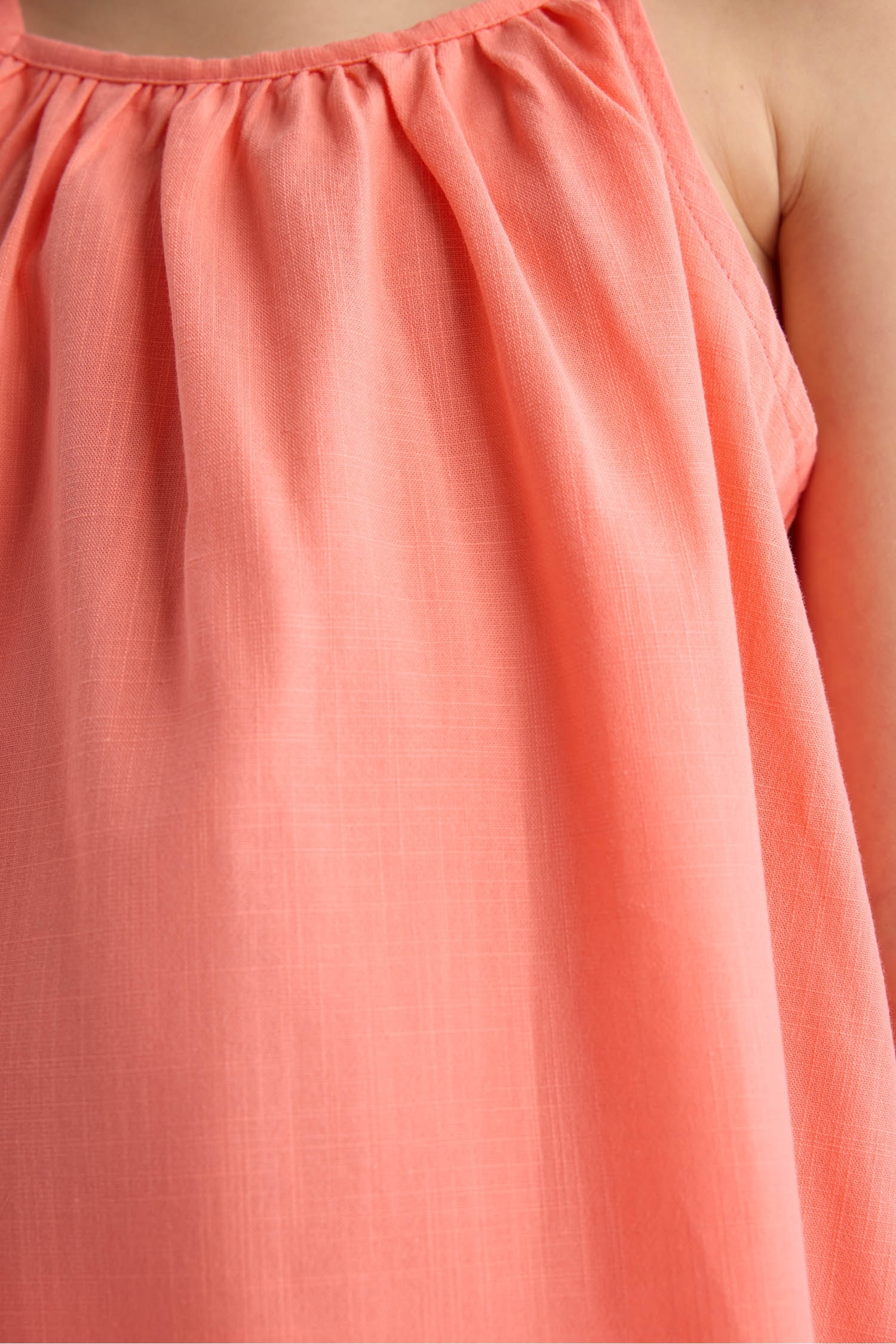 Kız Çocuk A Kesim Pamuklu Askılı Yazlık Elbise