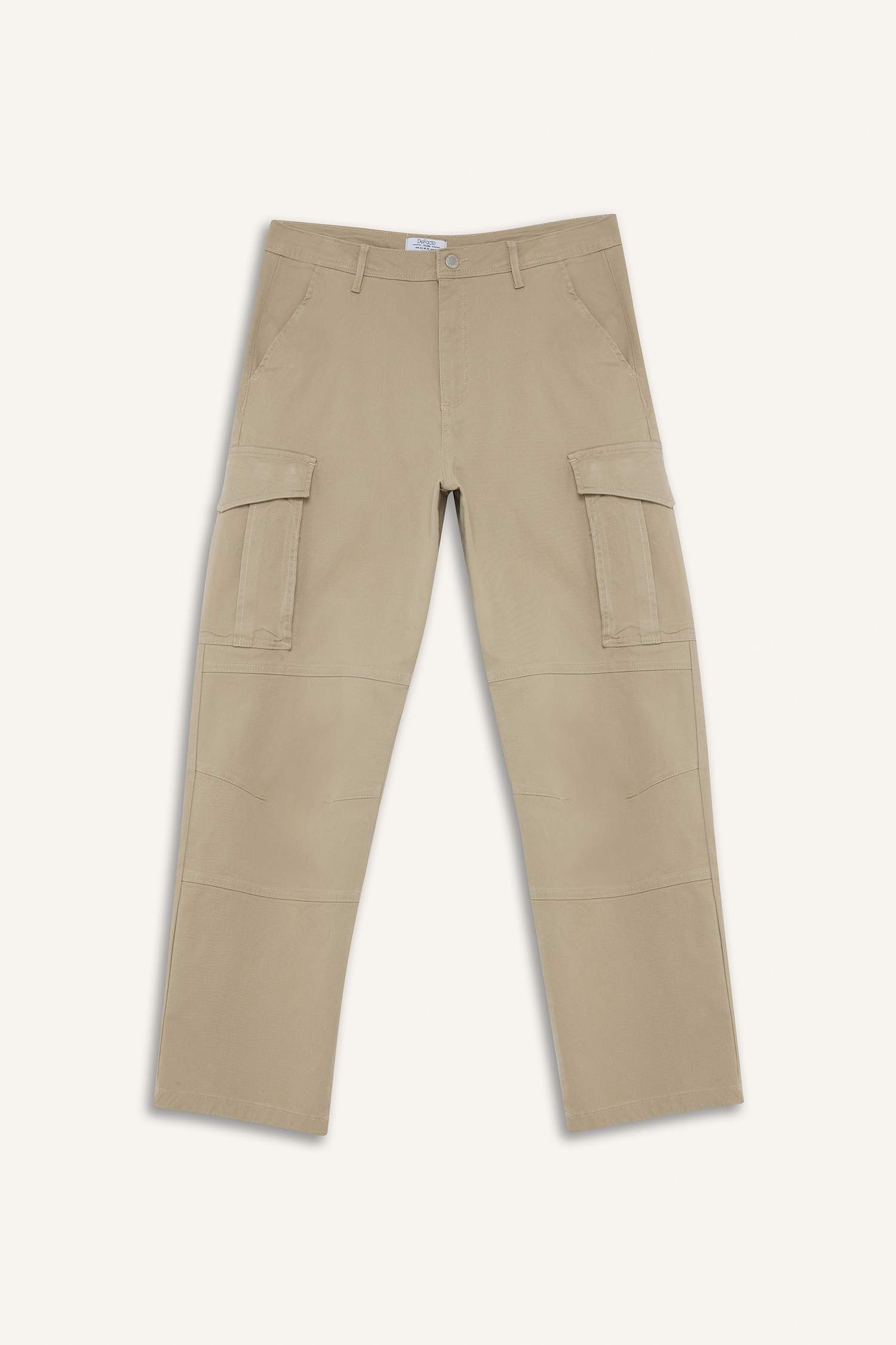 Loose Comfortable Fit Wide Leg Gabardine Cargo Pants