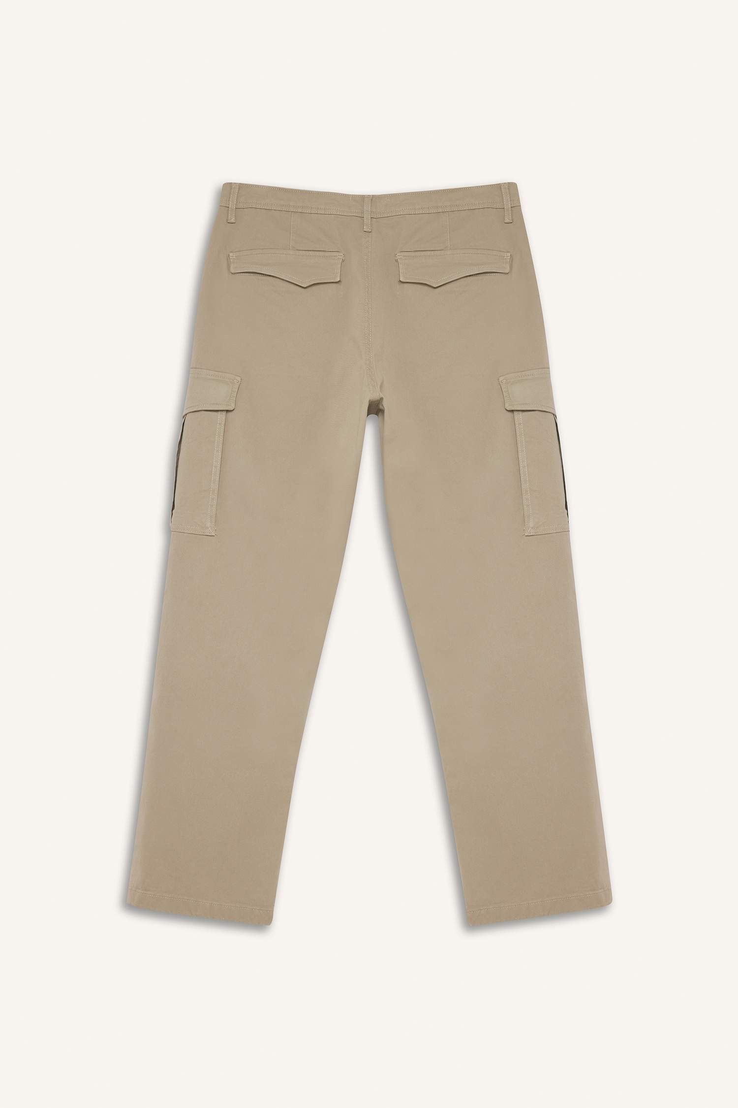 Loose Comfortable Fit Wide Leg Gabardine Cargo Pants