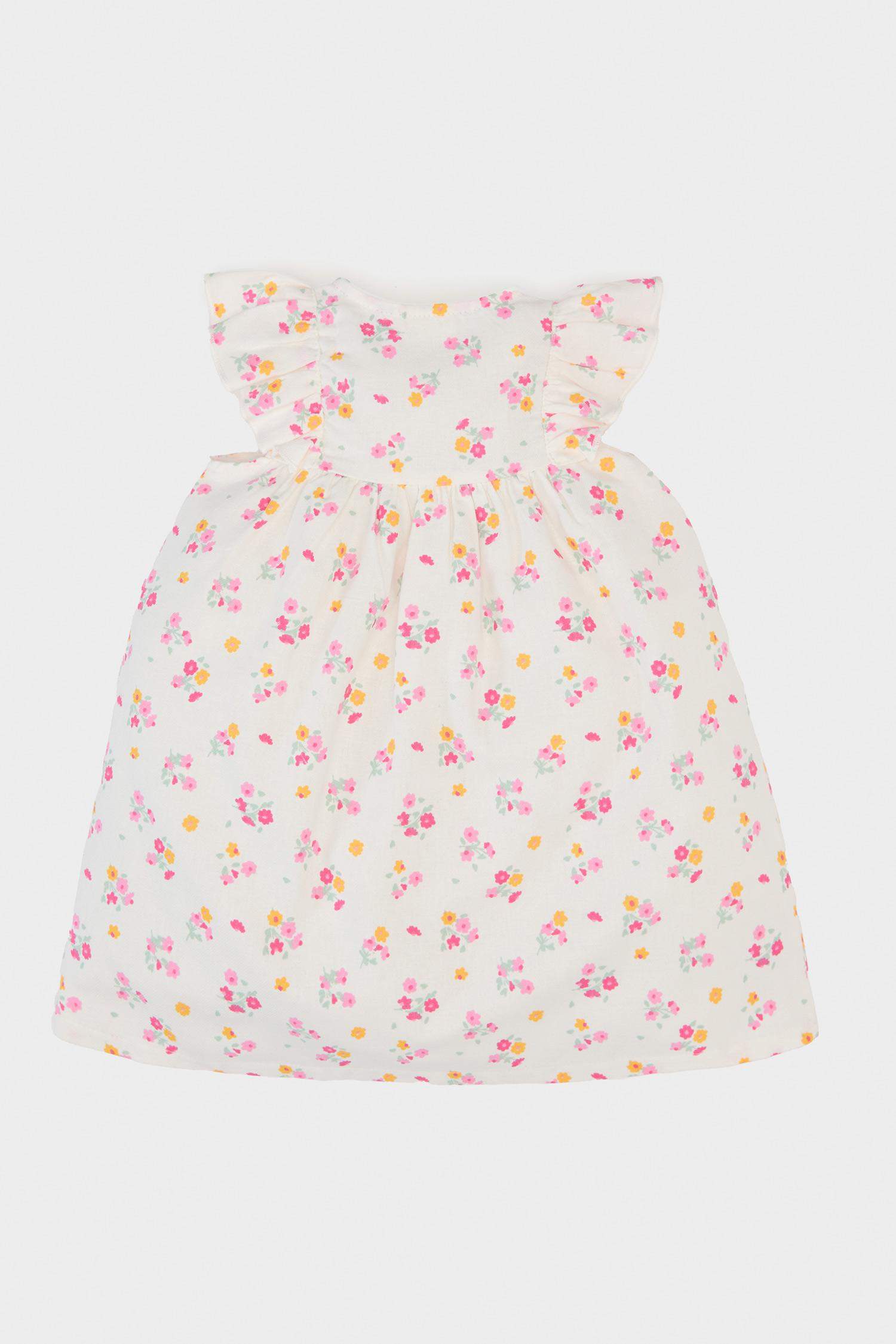 Baby Girl Floral Short Sleeve Twill Dress