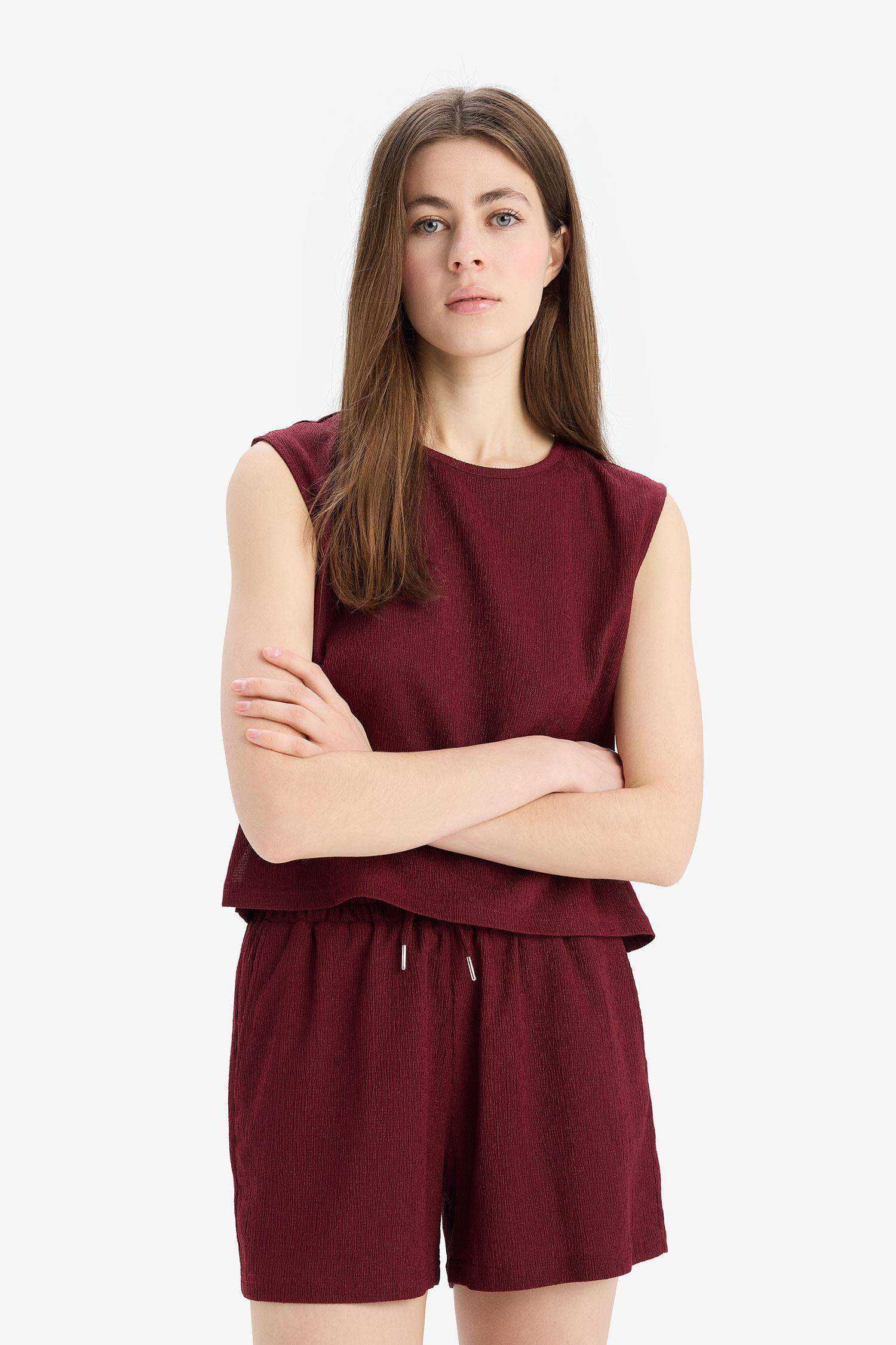 Шорты свободного кроя из жатой ткани