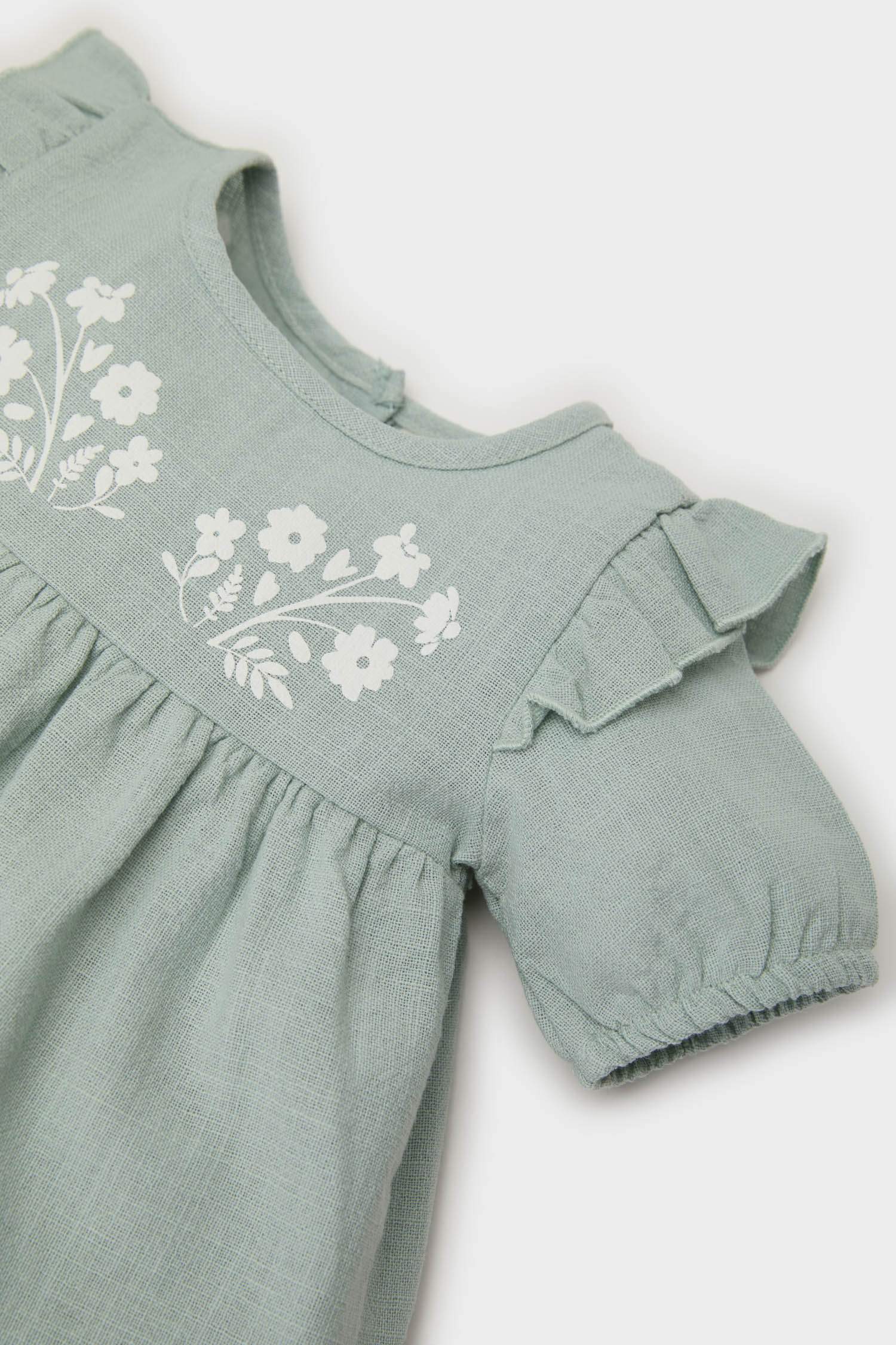 Baby Girl Short Sleeve Flare Poplin Dress