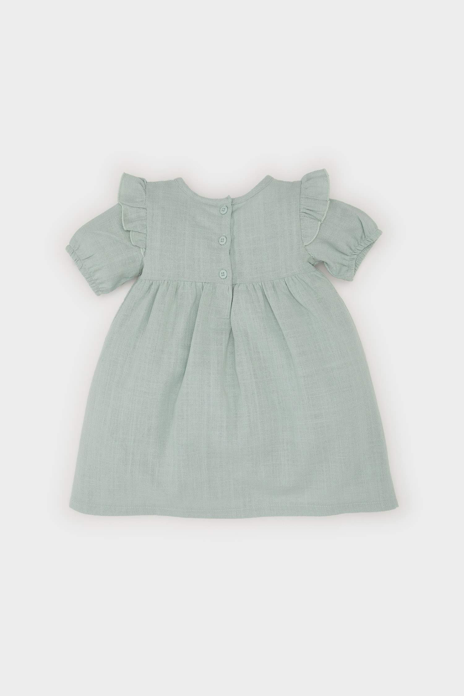 Baby Girl Short Sleeve Flare Poplin Dress