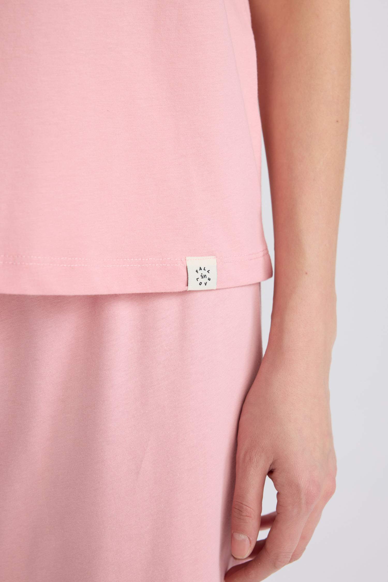 Pijama Takımı Regular Fit Kısa Kollu Üst Beli Lastikli Uzun Alt-Fall in Love