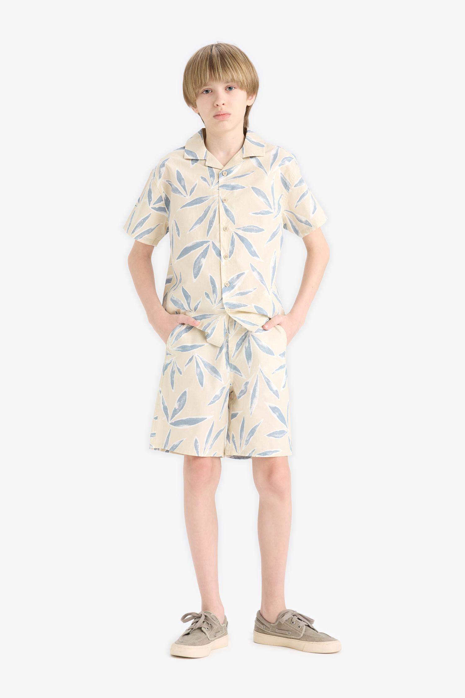 Boy Regular Fit Floral Parachute Shorts