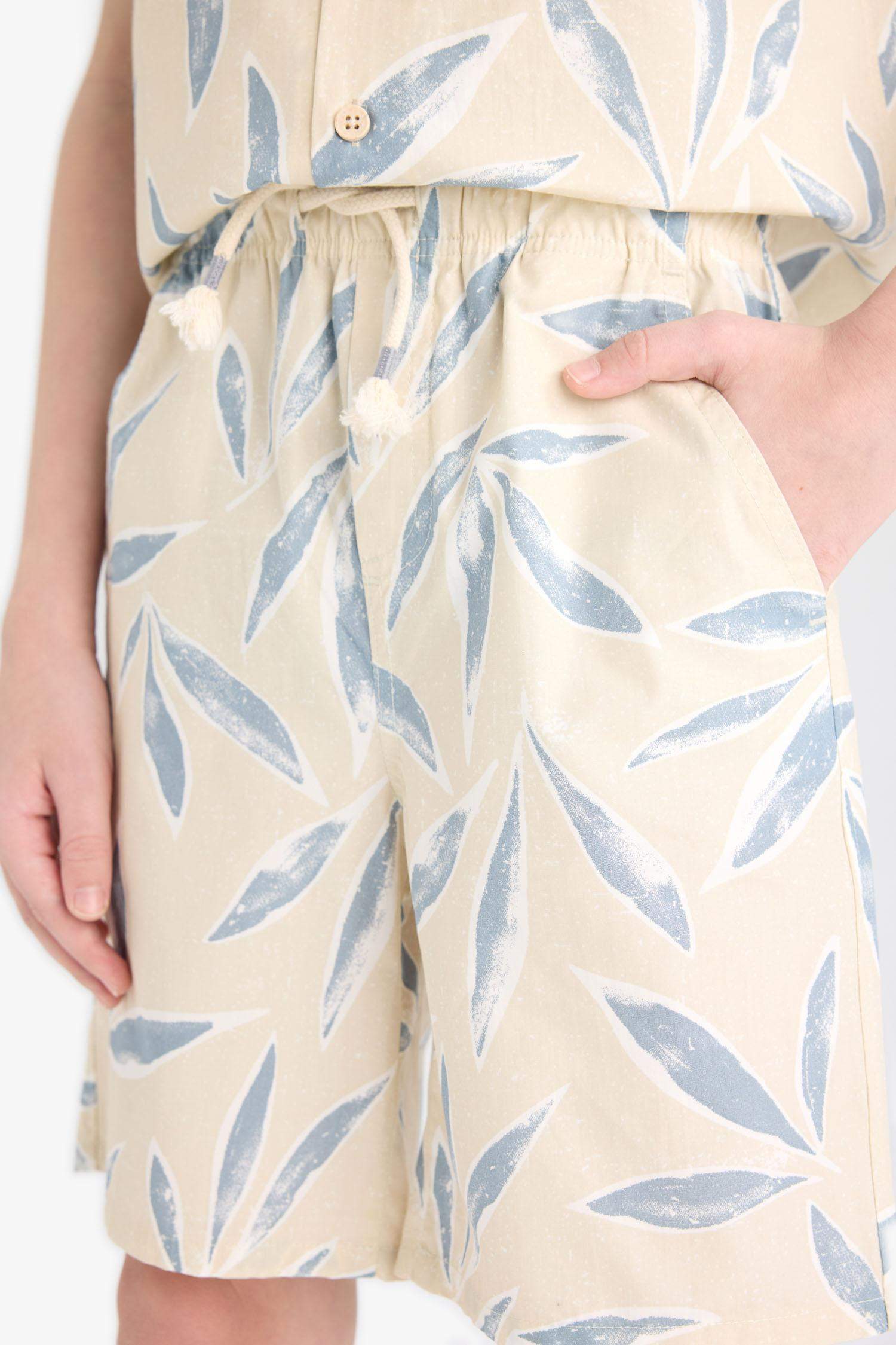 Boy Regular Fit Floral Parachute Shorts