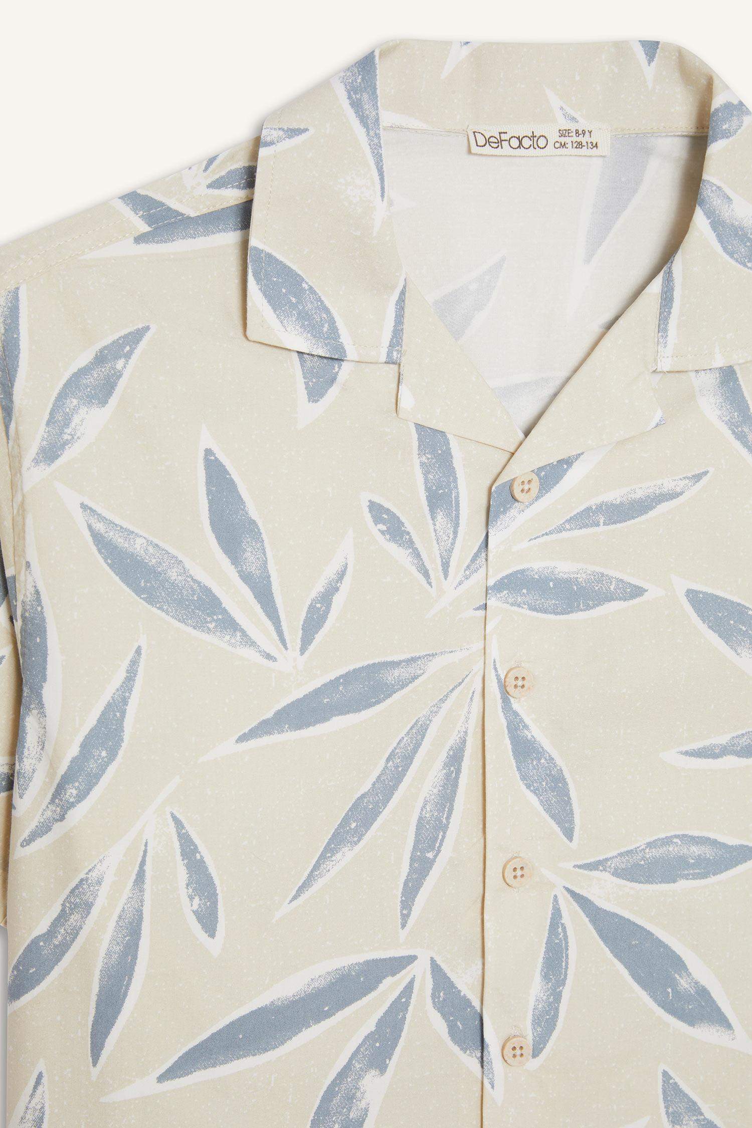 Рубашка из поплина с коротким рукавом и воротником поло в стиле оверсайз для мальчиков