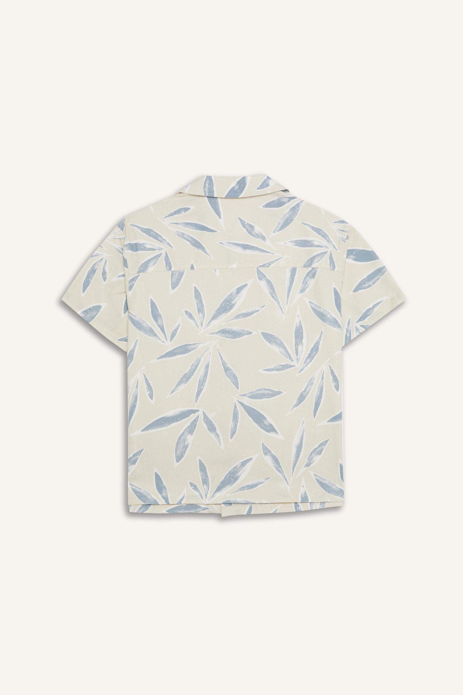 Рубашка из поплина с коротким рукавом и воротником поло в стиле оверсайз для мальчиков