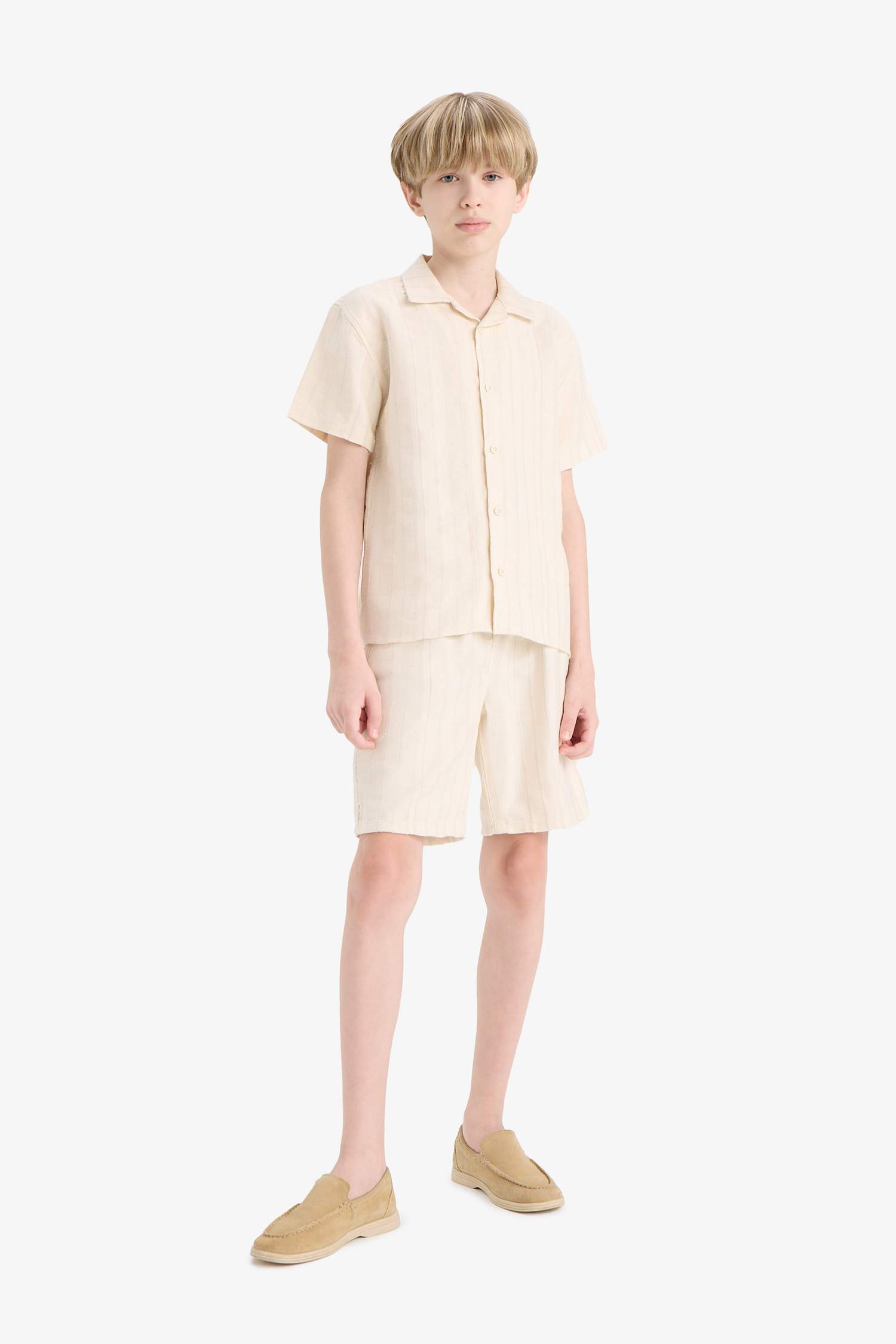 Boy Oversize Fit Polo Neck Short Sleeve Shirt