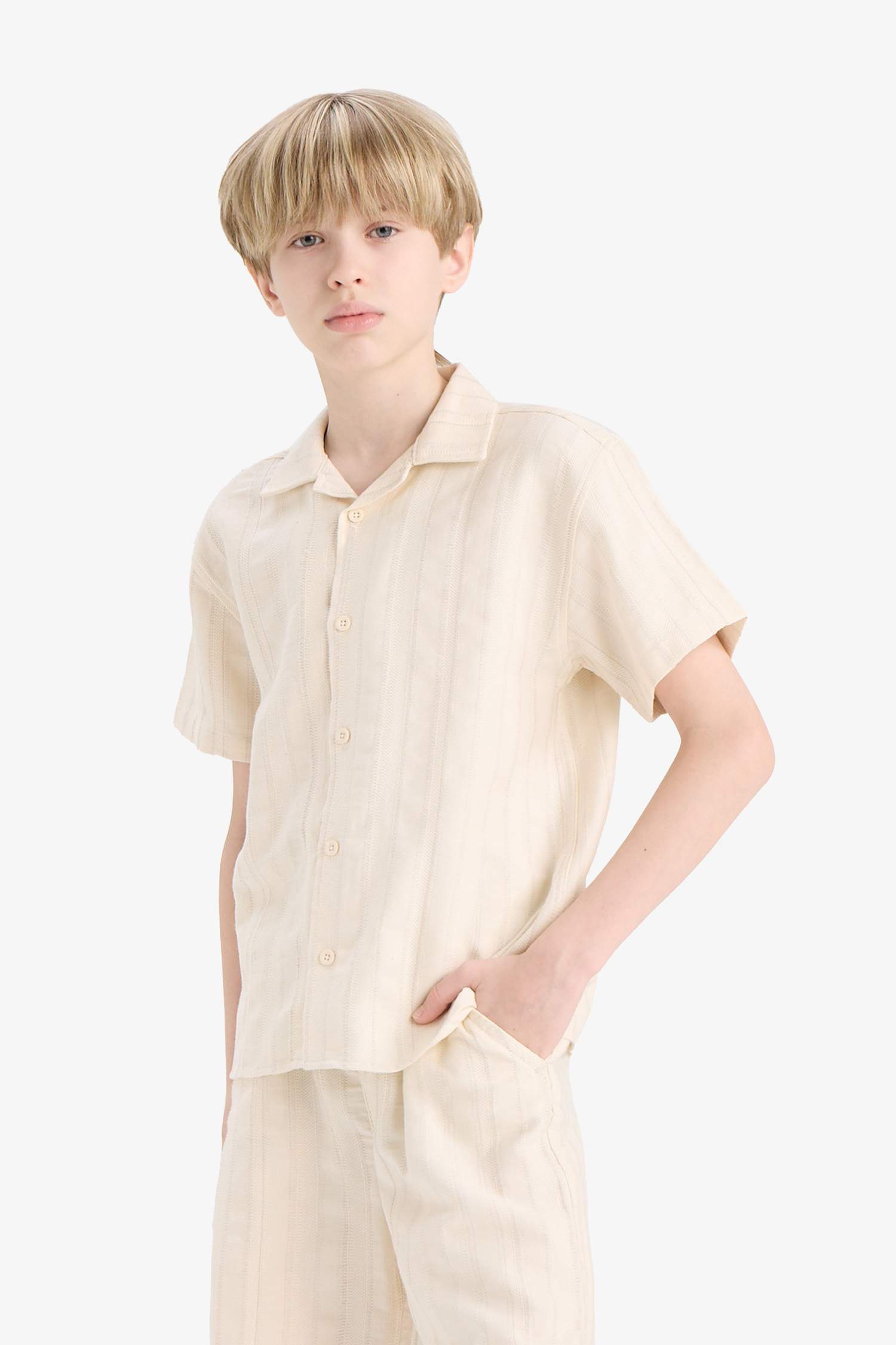 Boy Oversize Fit Polo Neck Short Sleeve Shirt