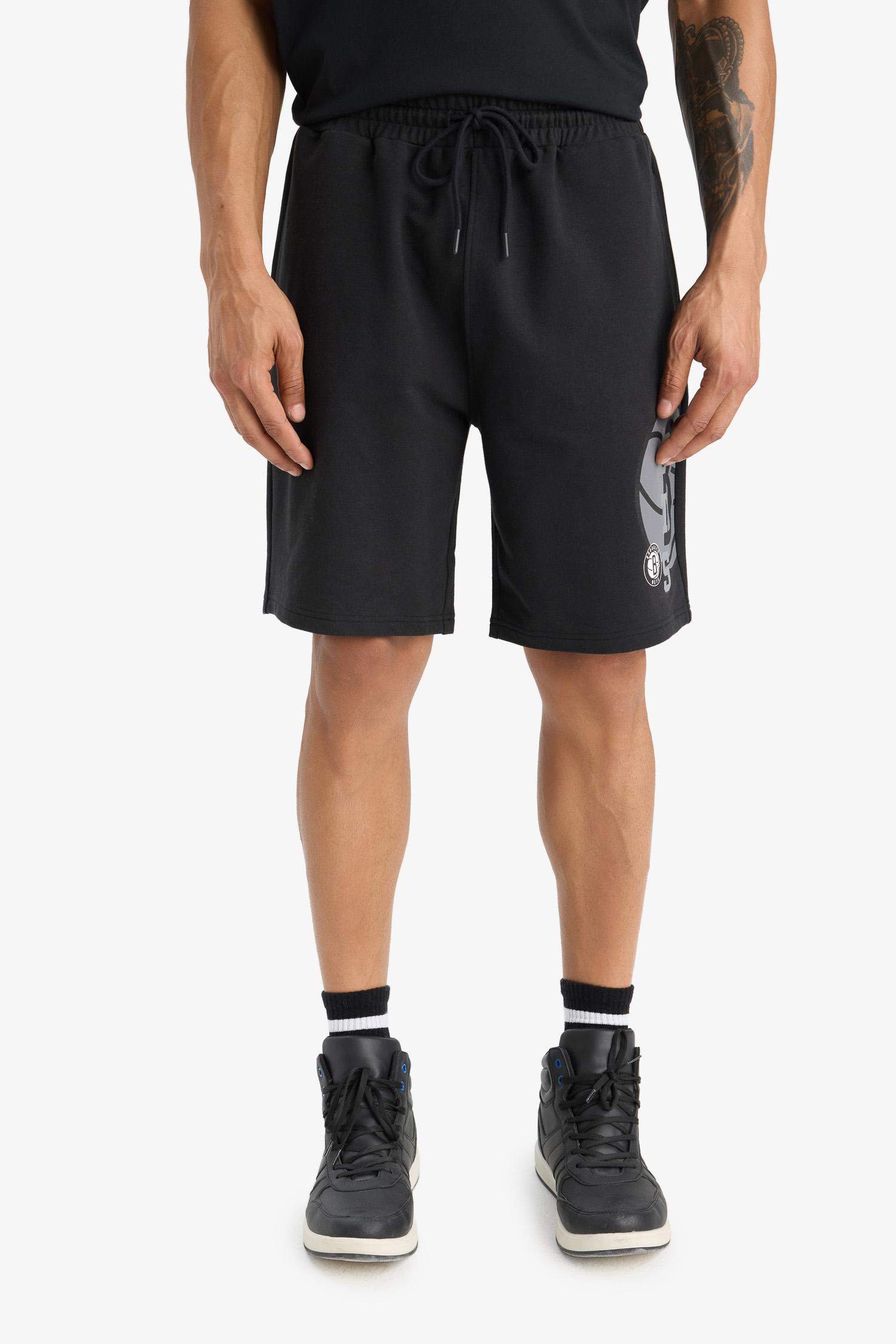 DeFactoFit NBA Brooklyn Nets Standart Fit Kısa Paça Şort