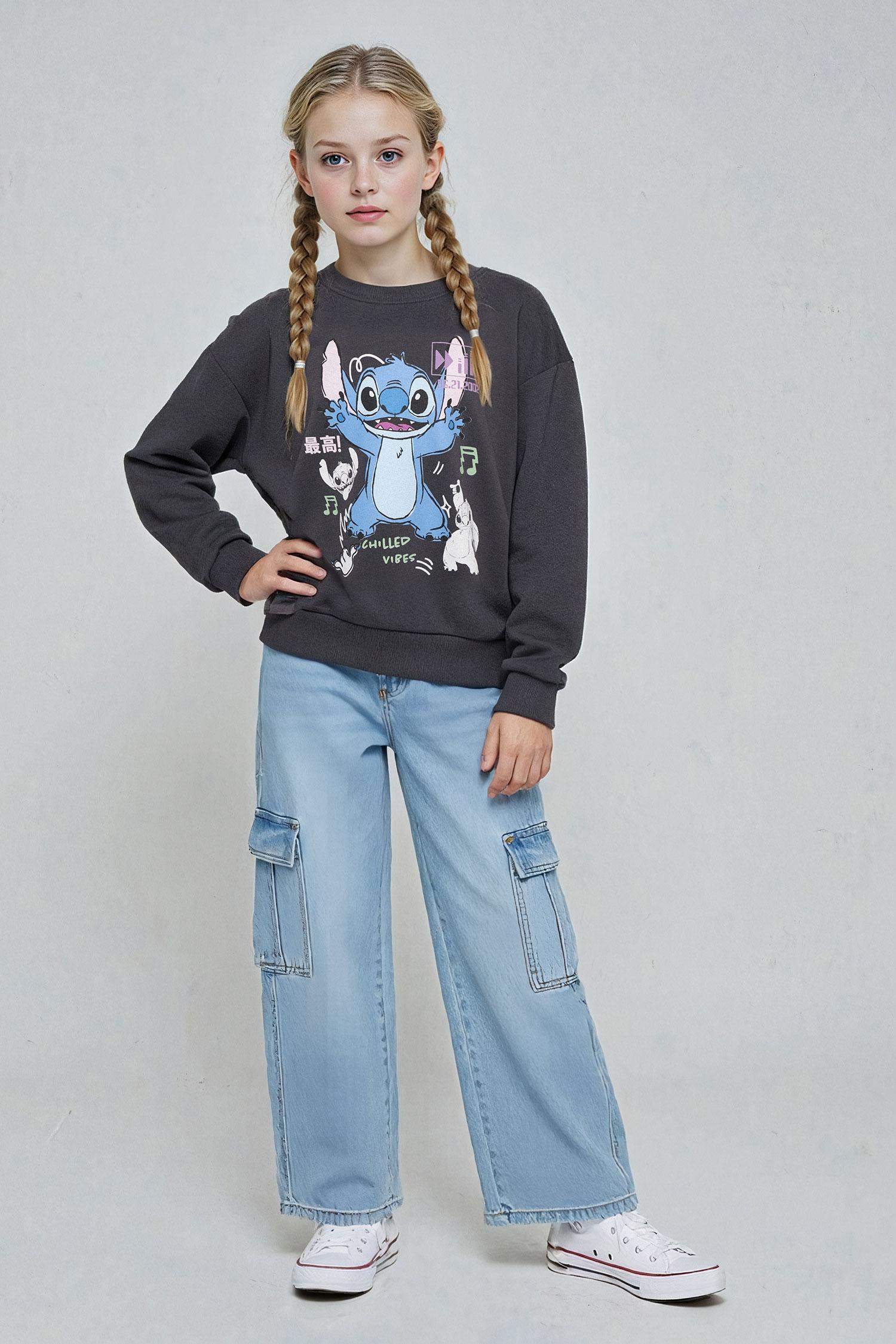 Girl Cargo Wide Leg Jeans