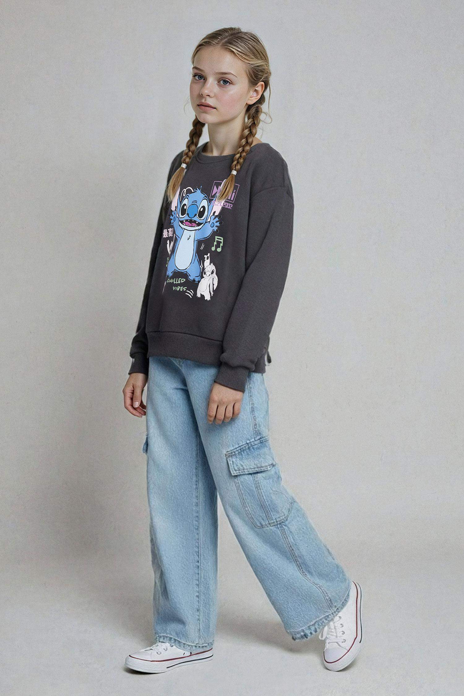 Girl Cargo Wide Leg Jeans