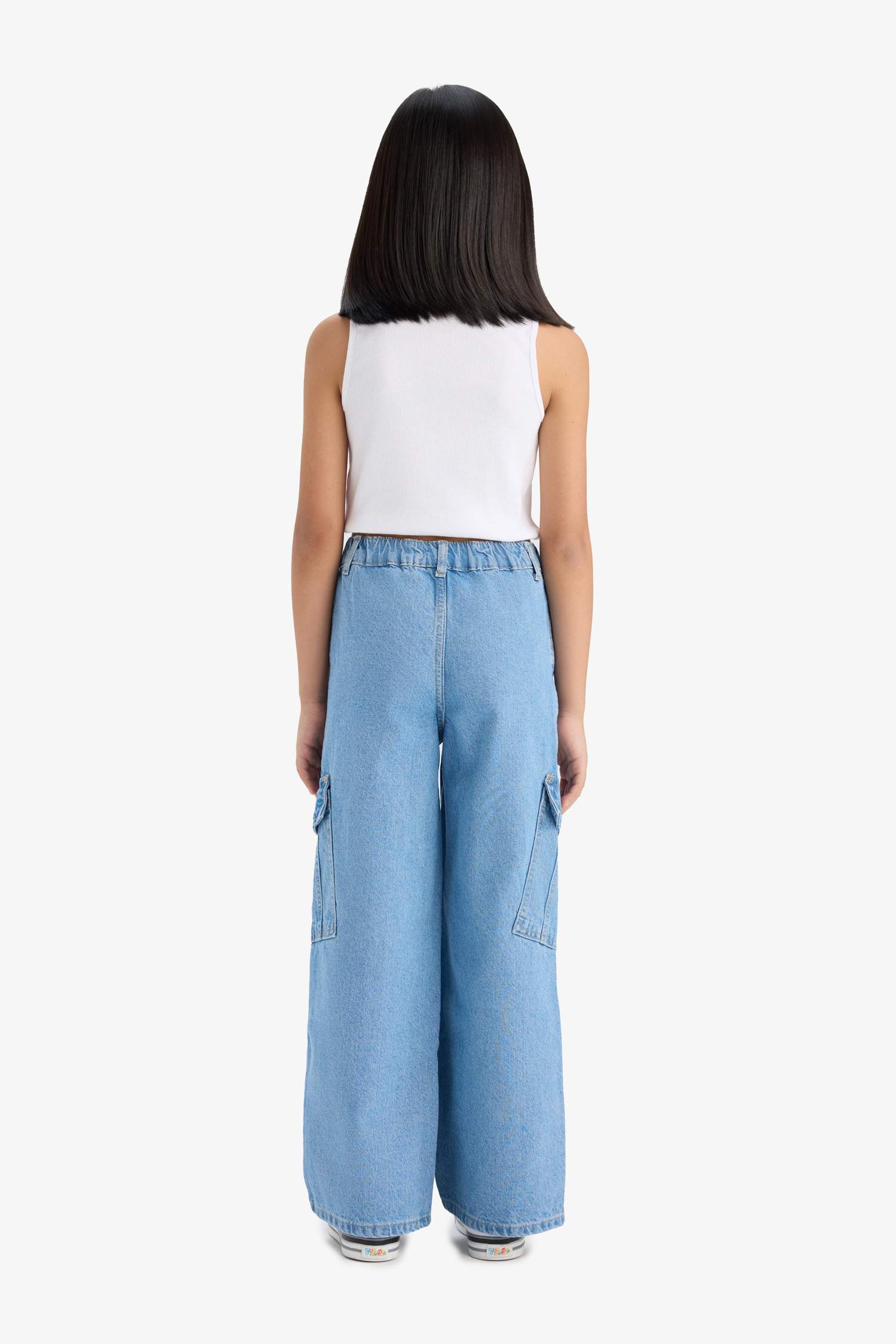 Girl Cargo Wide Leg Jeans