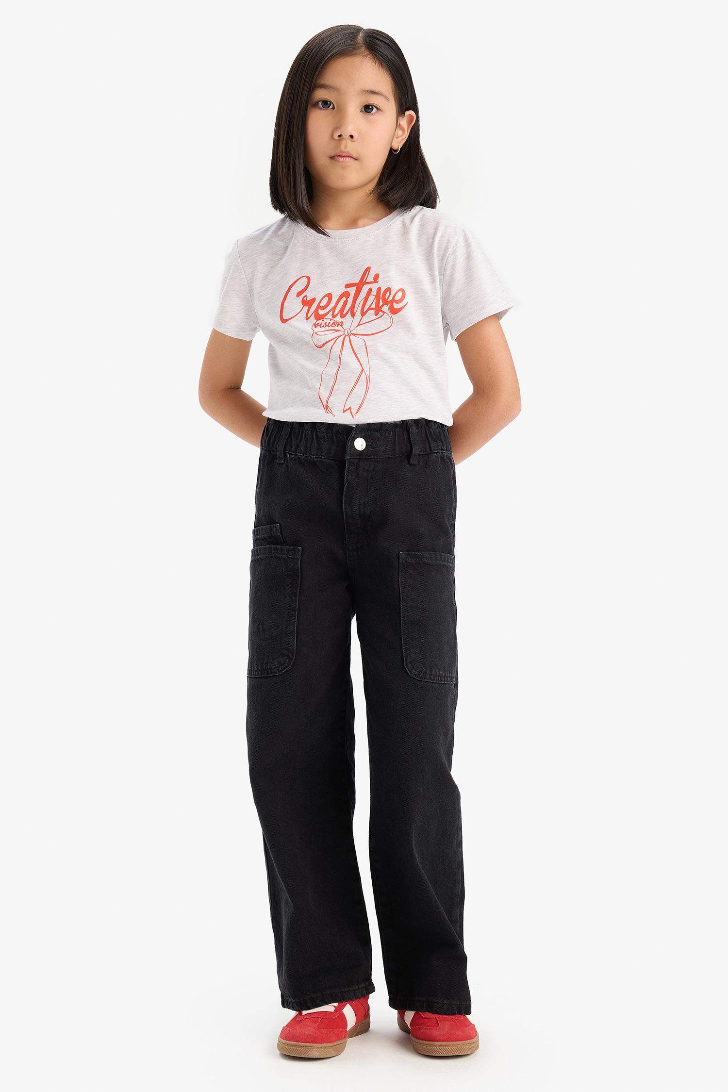 T-shirt à manches courtes imprimé col rond pour fille