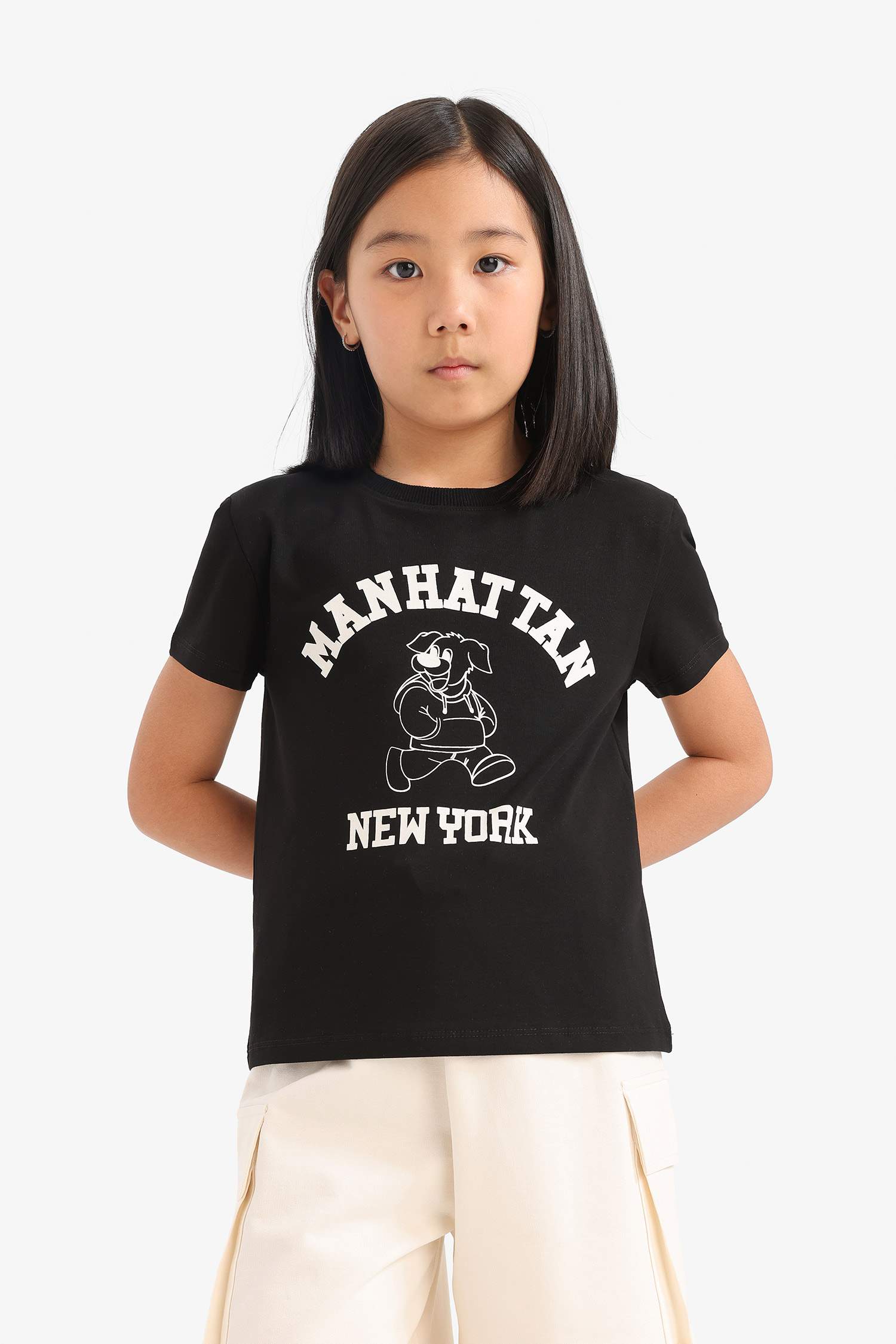 Қыздарға дөңгелек жаға Аниме қысқа жеңді Қысқа жеңді футболка