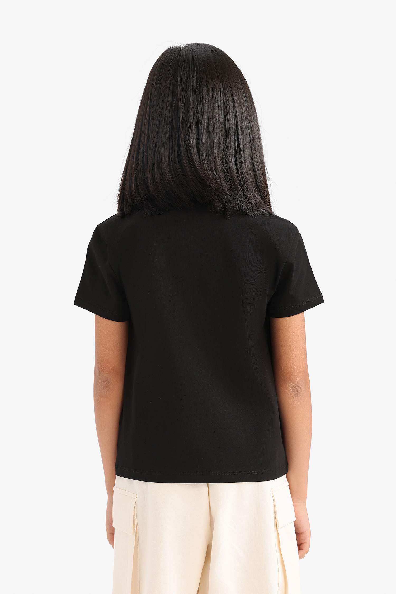 Girl Regular Fit Crew Neck Anime Printed T-Shirt