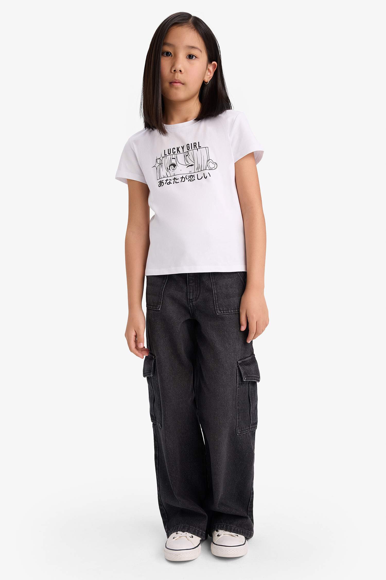 Girl Regular Fit Crew Neck Animal Patterned T-Shirt