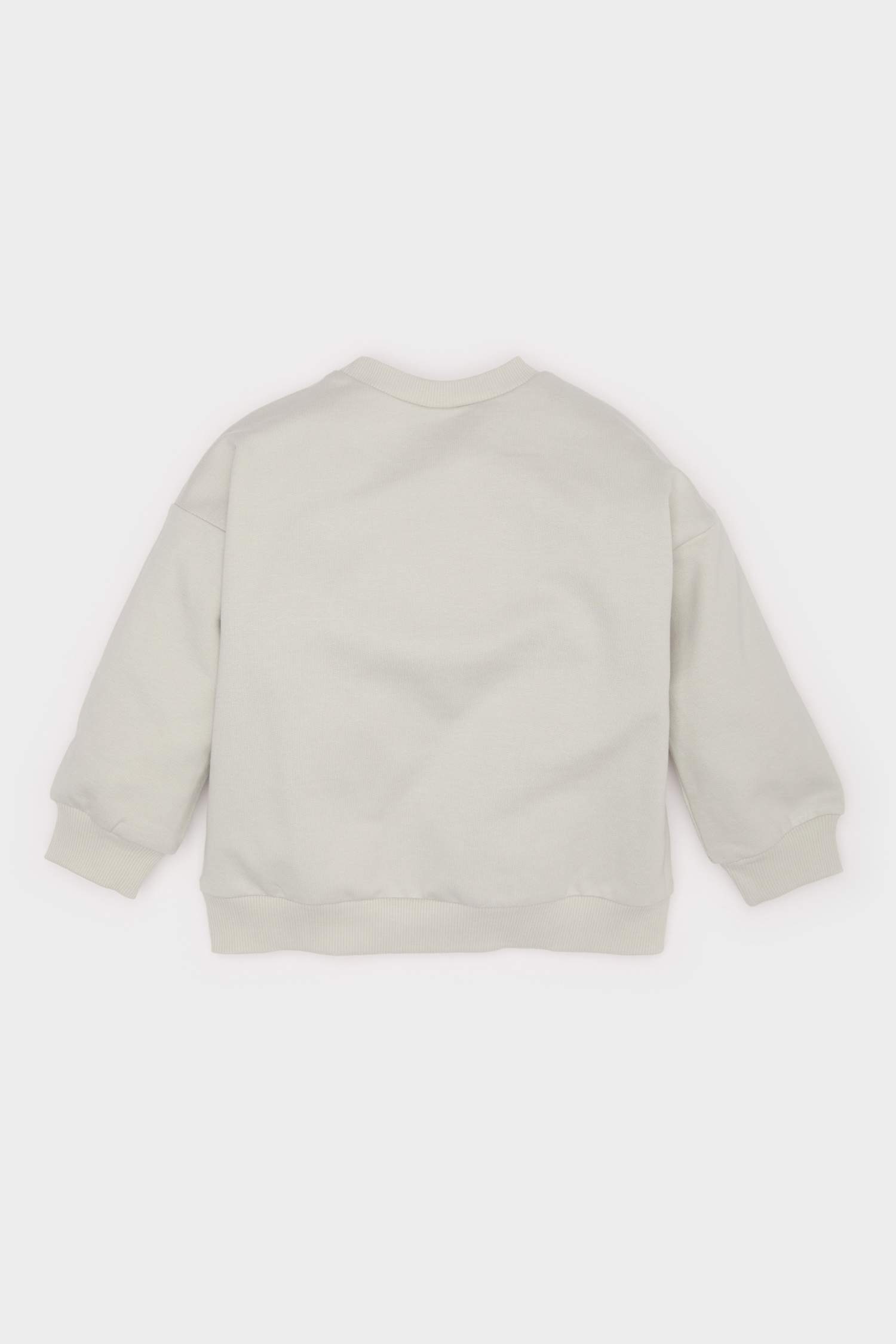 سويت شيرت ولادي بطبعة شعار قصة عادية بياخة مستديرة