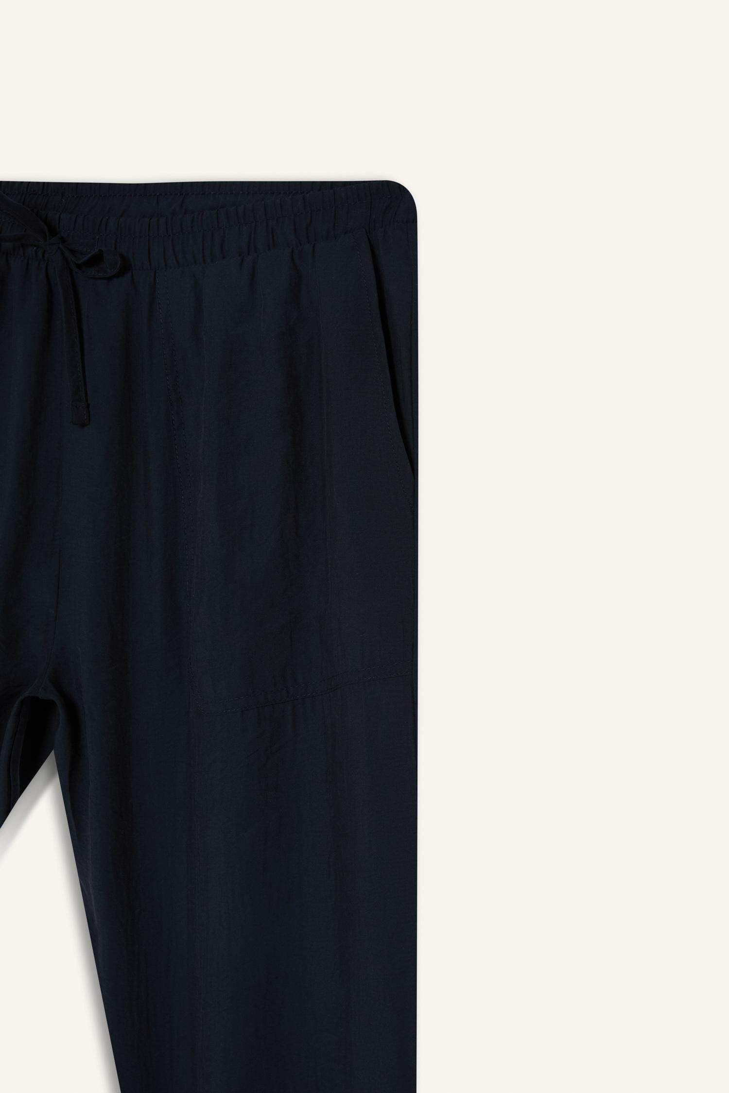 Straight Fit High Waist Straight Leg Modal Trousers