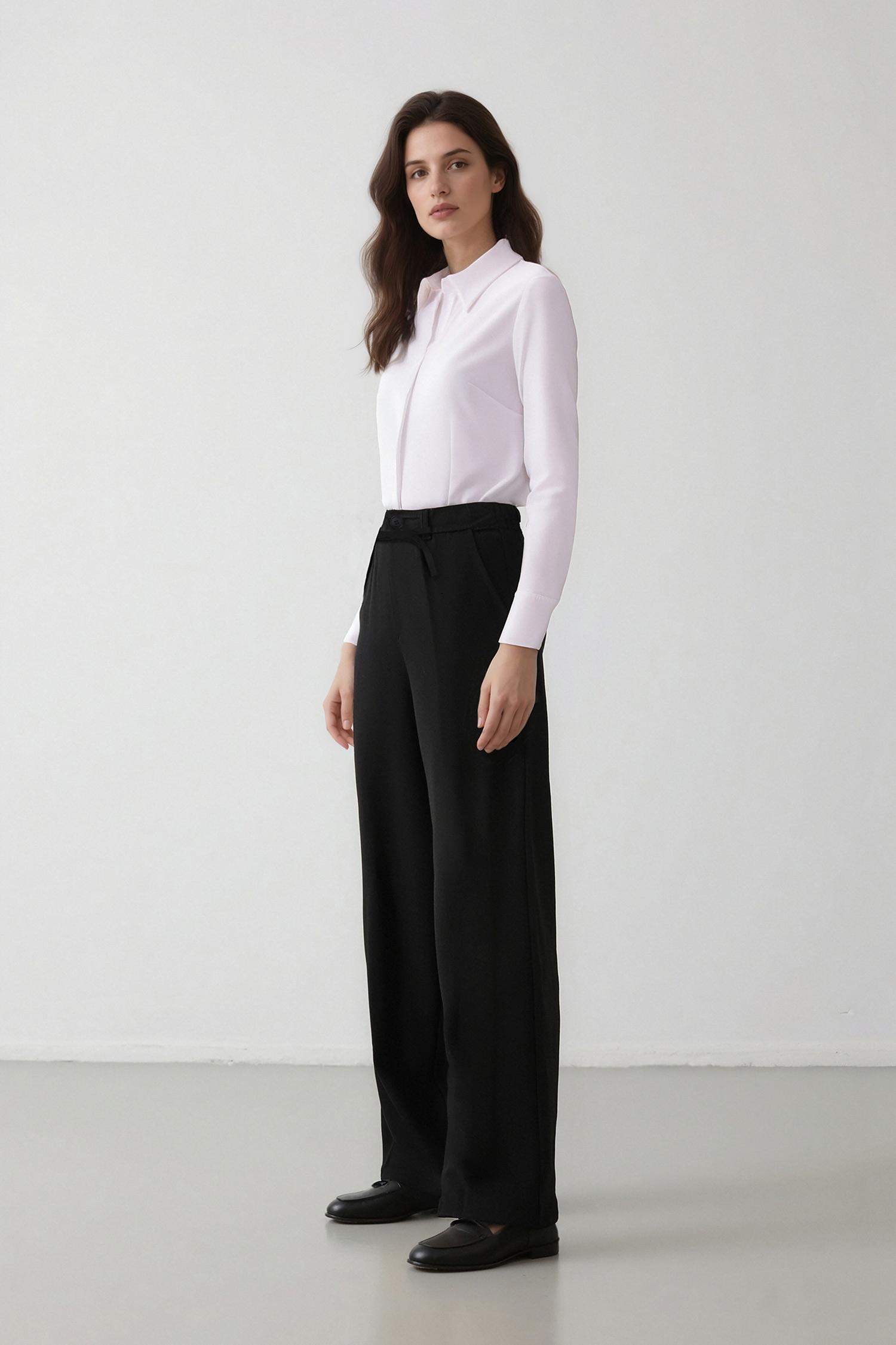 Afra x DeFacto Wide Leg Kumaş Palazzo Pantolon Üç Cepli Normal Bel Standart Boy