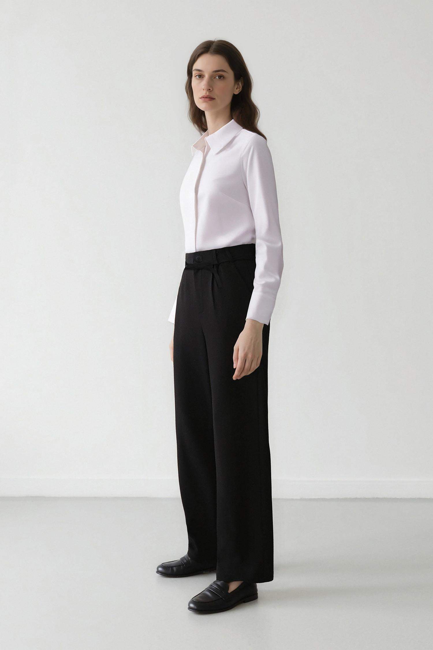 Afra x DeFacto Wide Leg Kumaş Palazzo Pantolon Üç Cepli Normal Bel Standart Boy