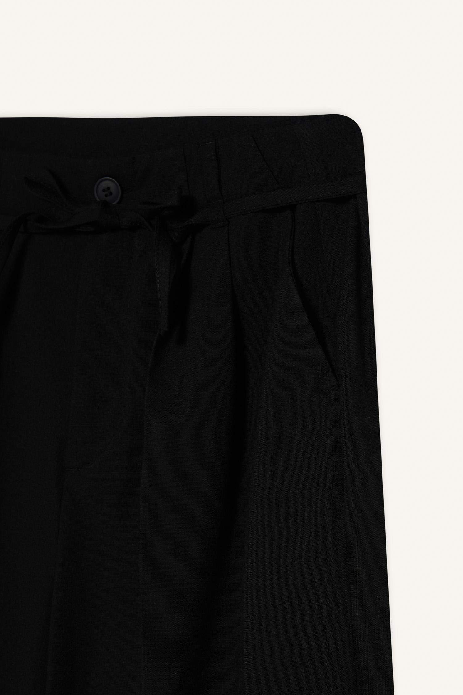 Afra x DeFacto Wide Leg Kumaş Palazzo Pantolon Üç Cepli Normal Bel Standart Boy