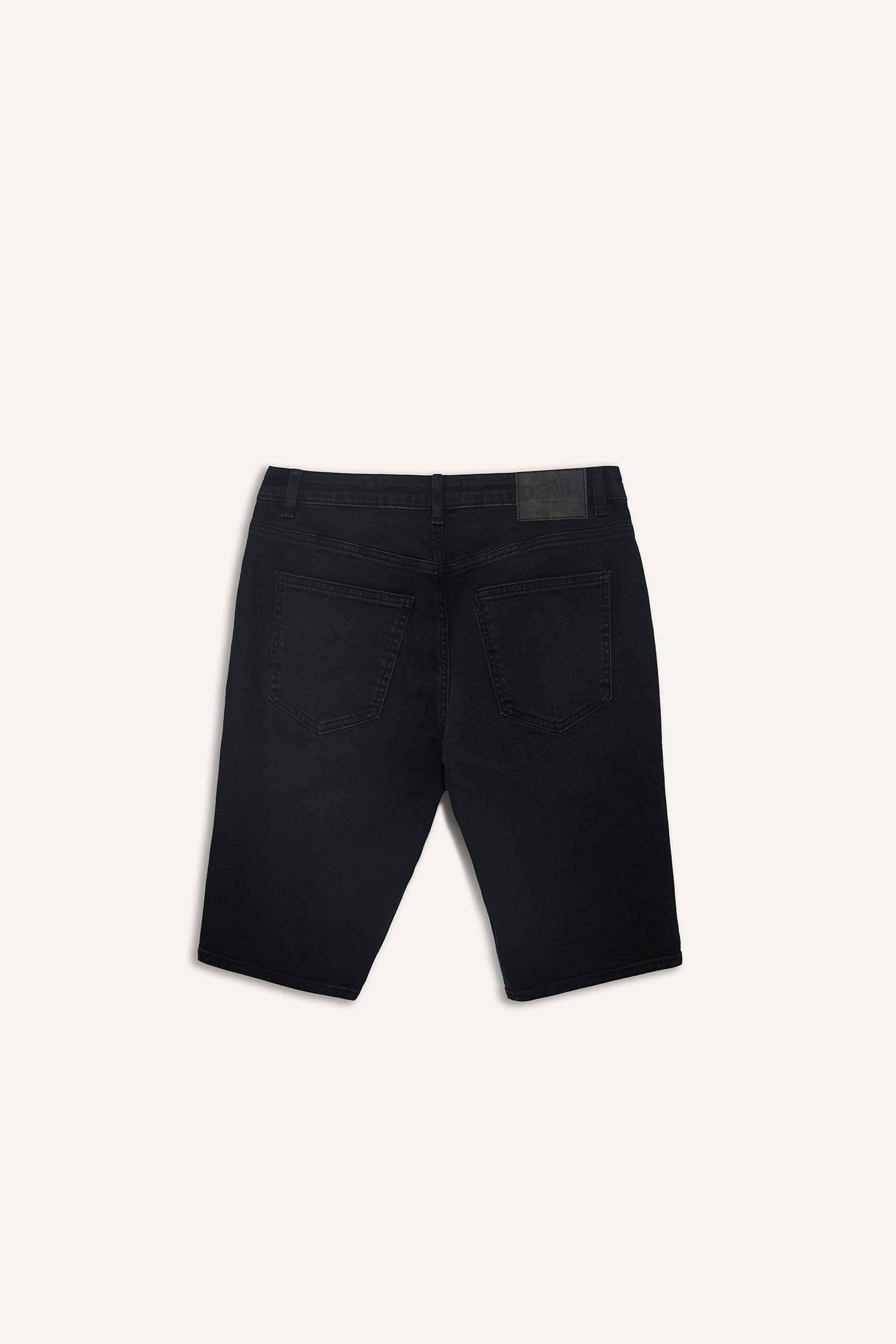 Regular Fit Denim Bermuda