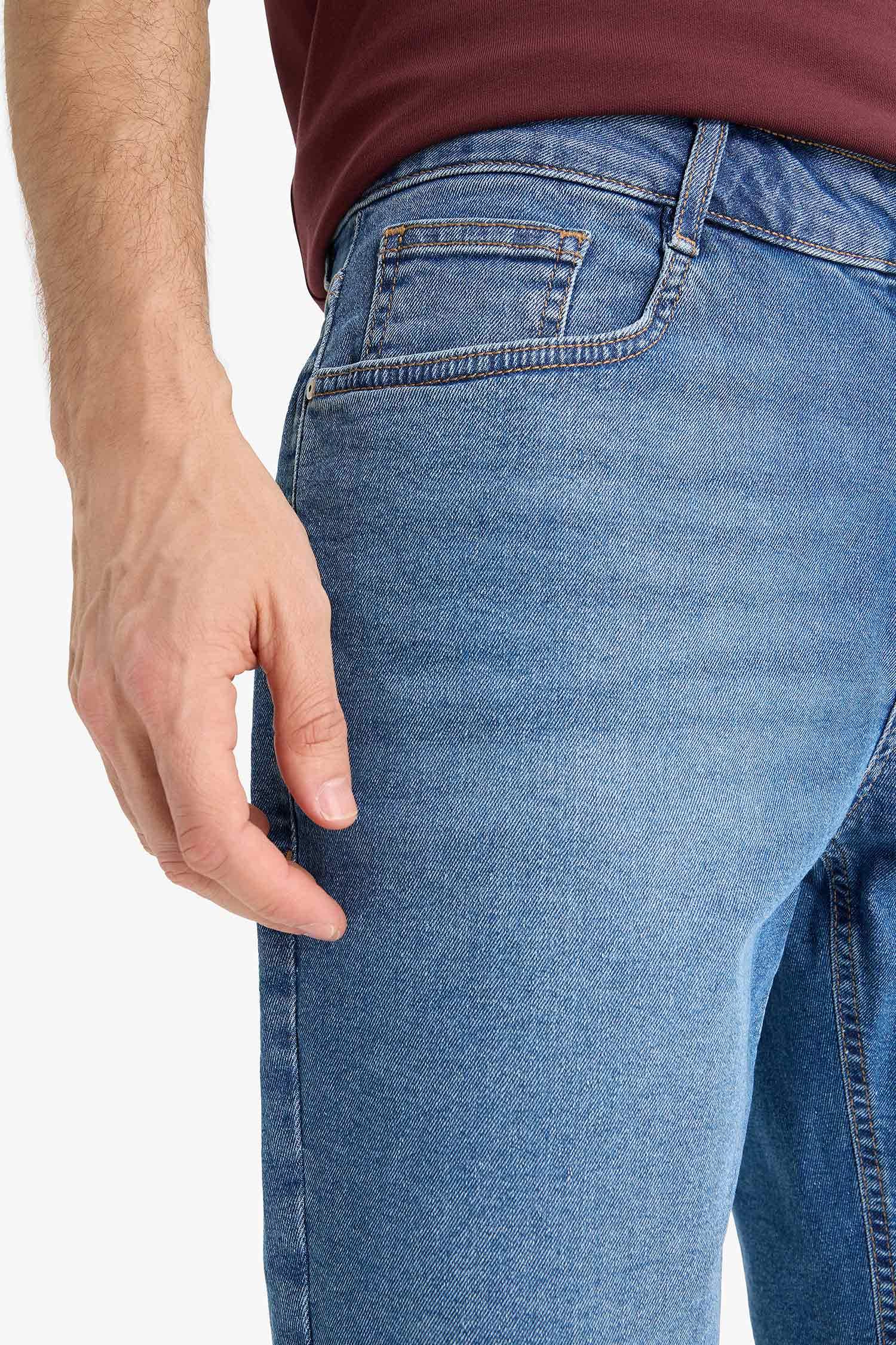 Regular Fit Denim Bermuda