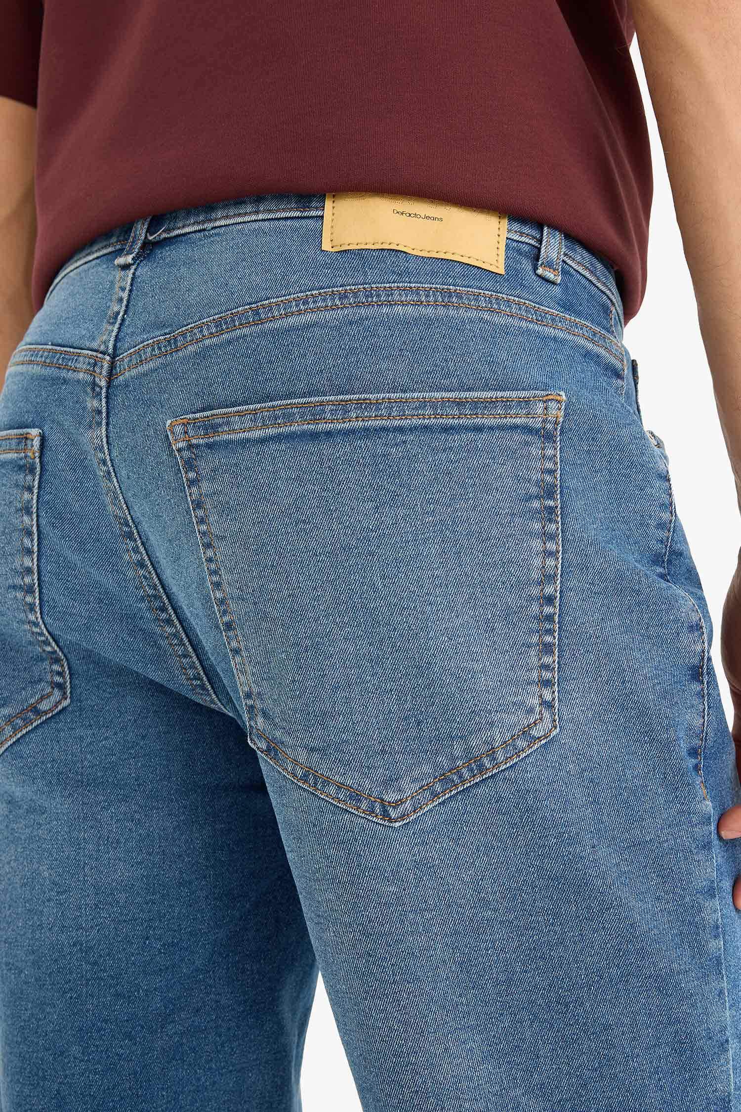 Regular Fit Denim Bermuda