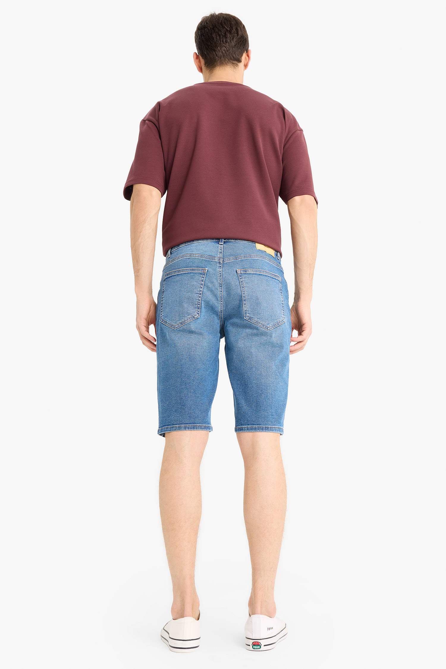 Regular Fit Denim Bermuda