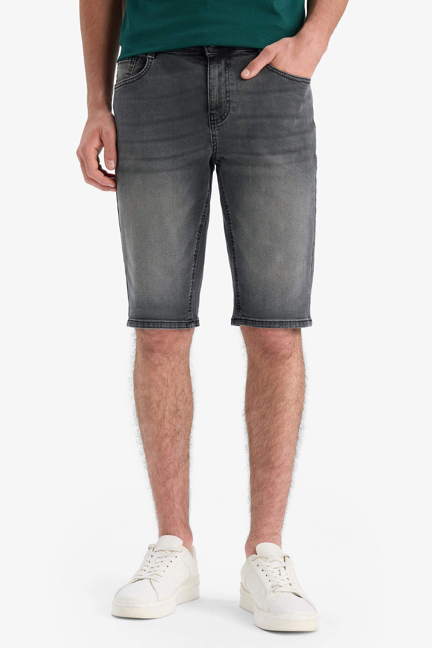 Regular Fit Denim Bermuda Shorts