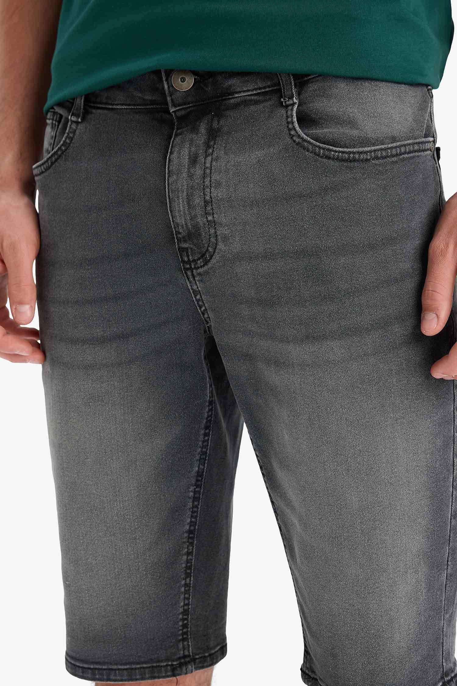 Regular Fit Denim Bermuda Shorts