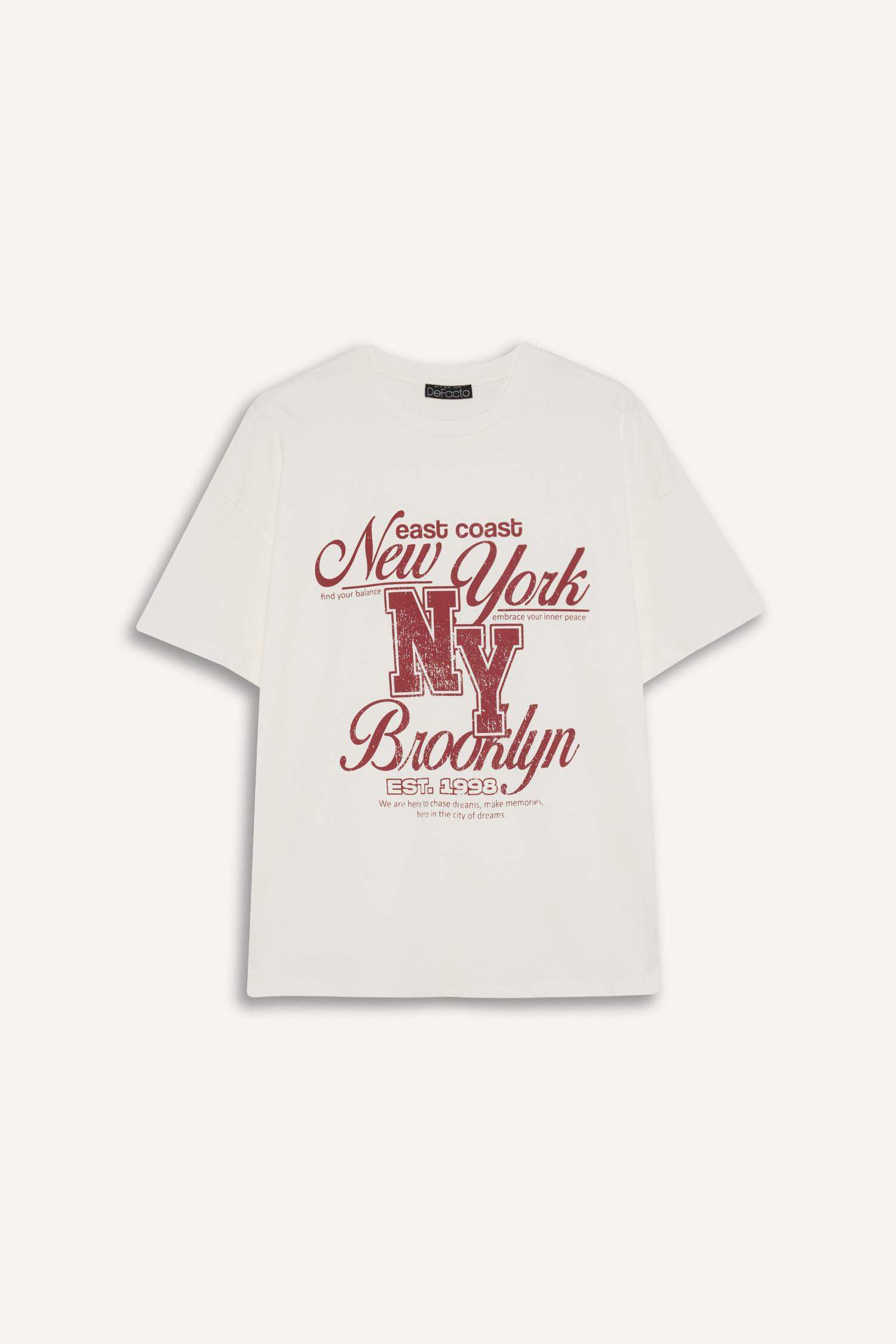 Oversize Fit Crew Neck Printed T-Shirt