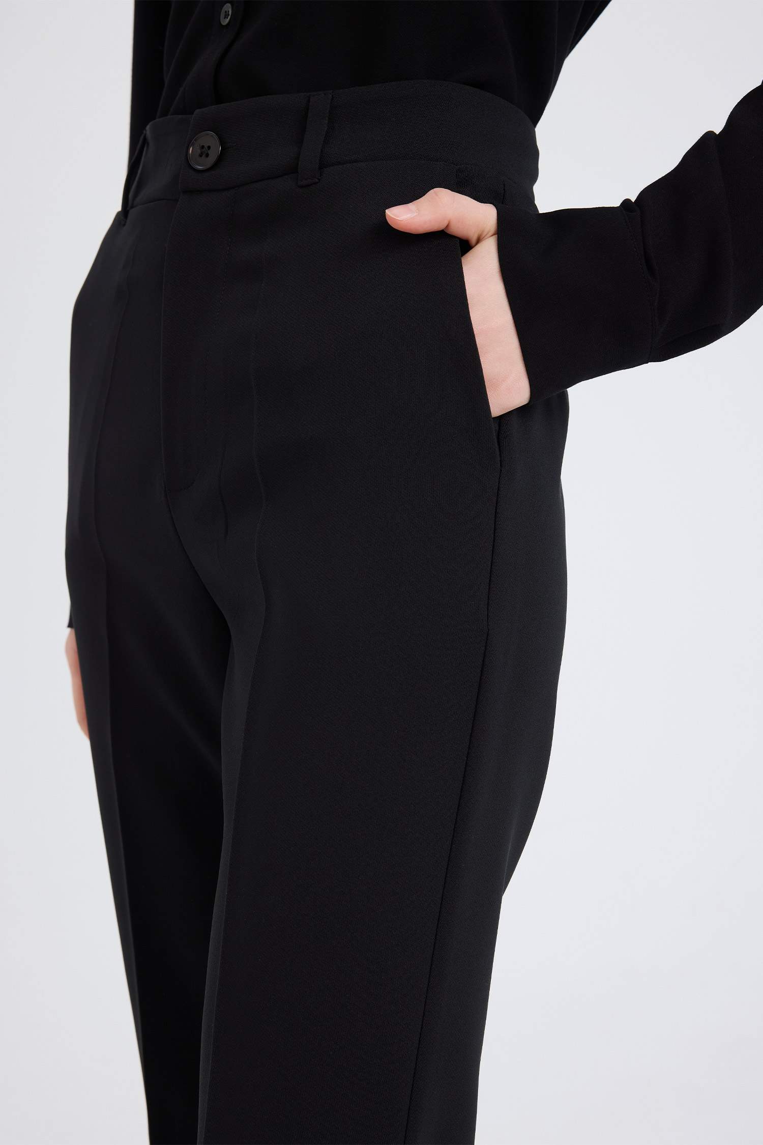 Flare Fit Zippered Normal Waist Trousers