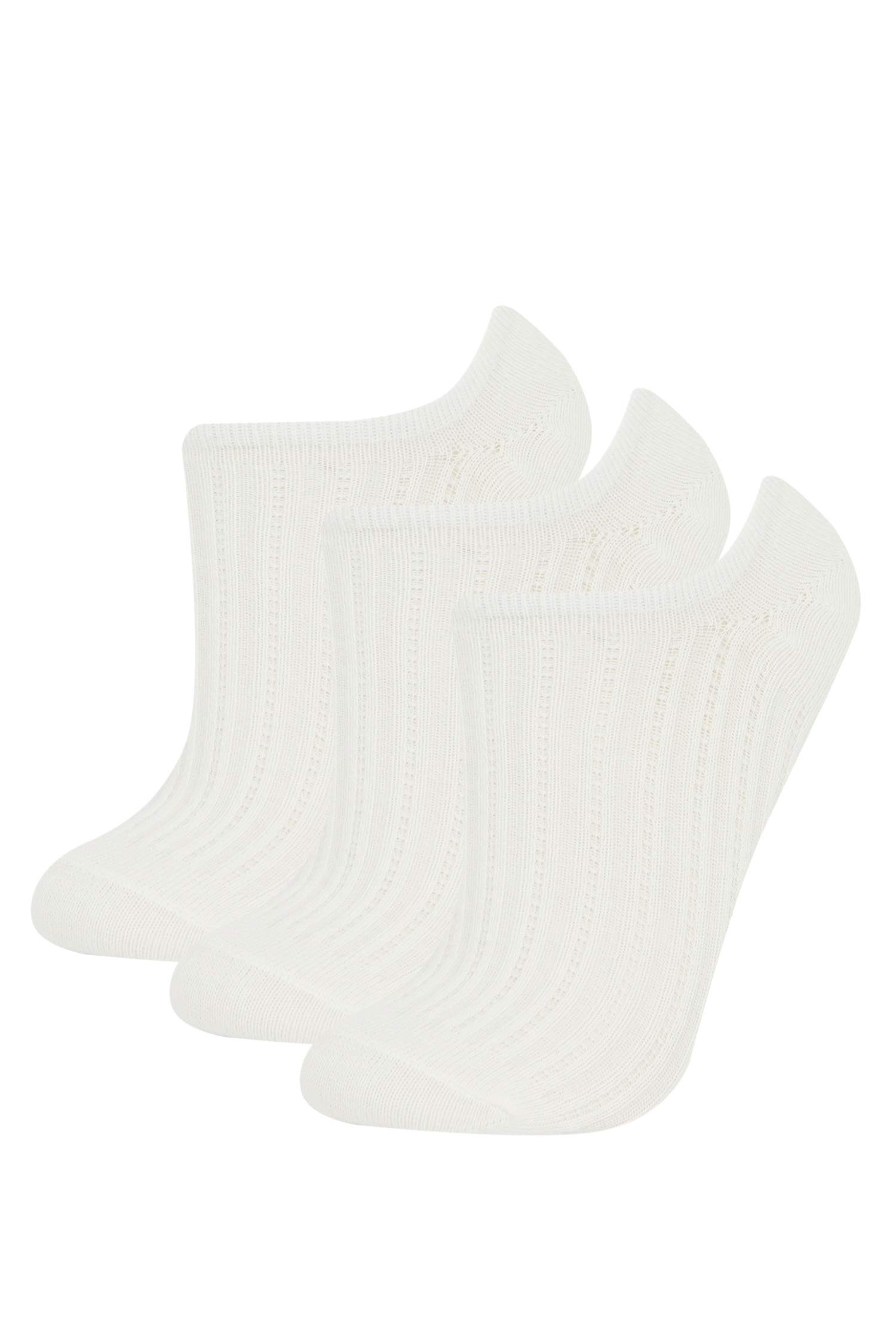 جوارب بنات من قطن - 3 قطع