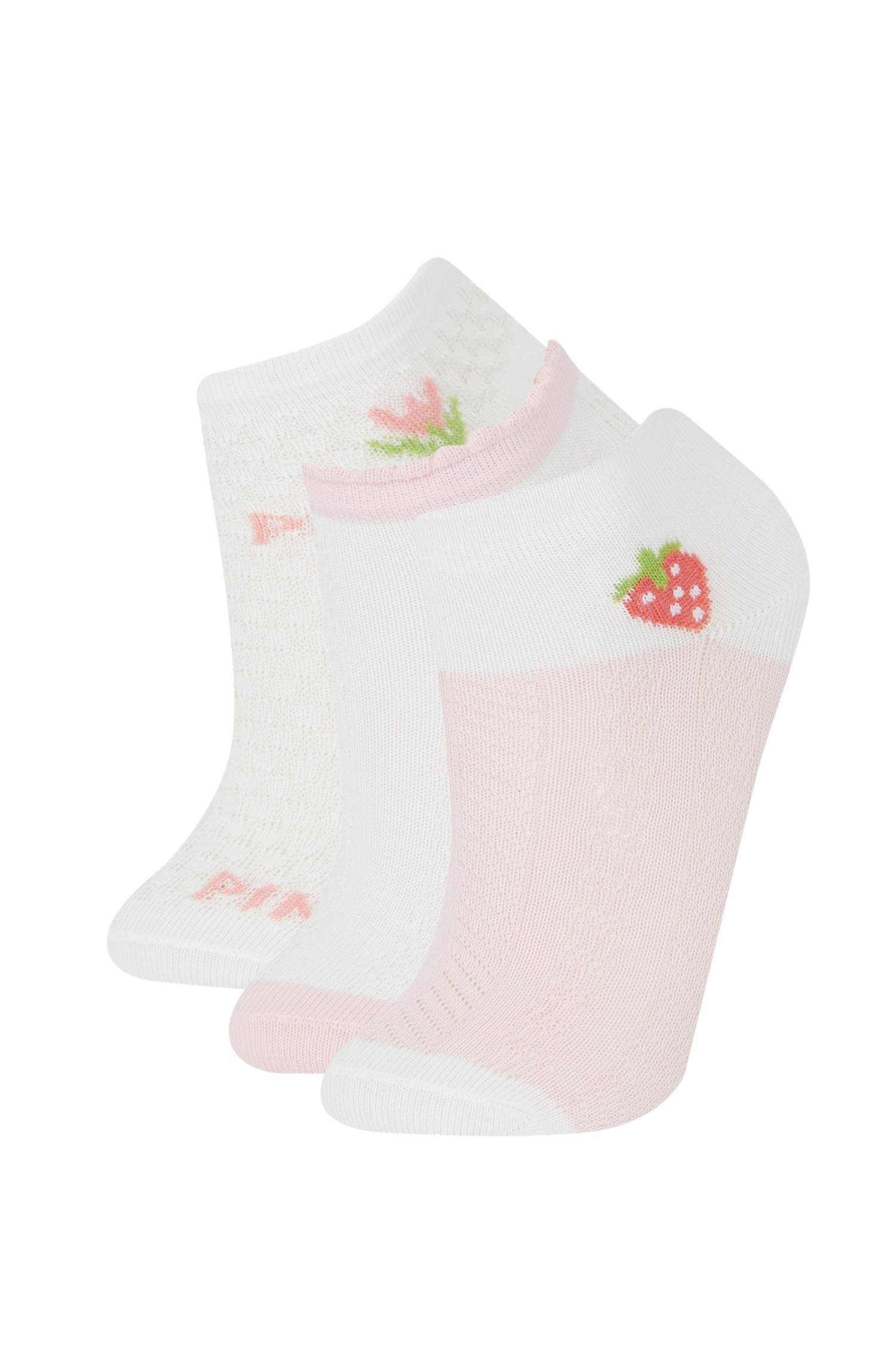 Kız Çocuk 3'lü Pamuklu Patik Çorap
