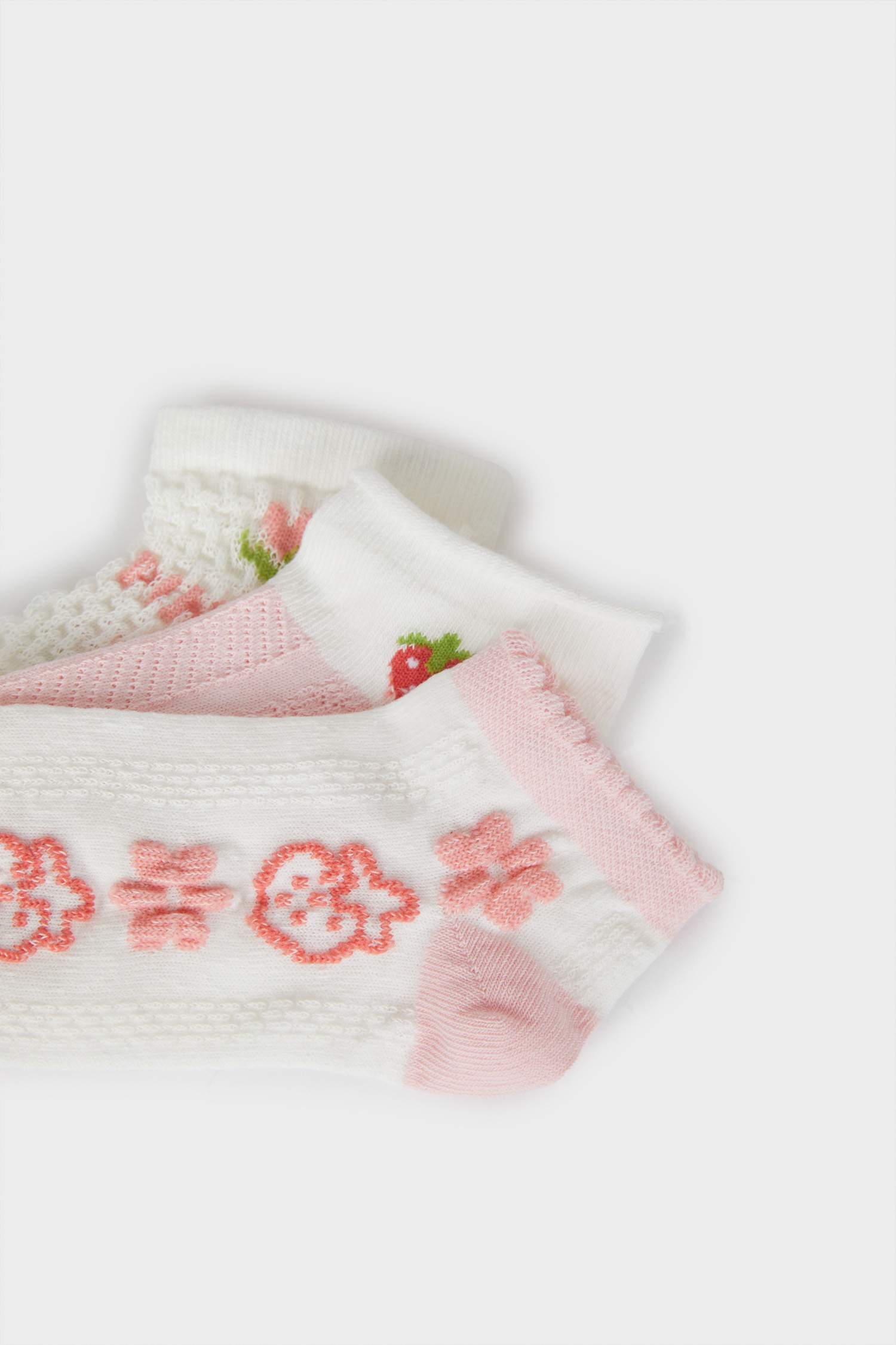 Kız Çocuk 3'lü Pamuklu Patik Çorap