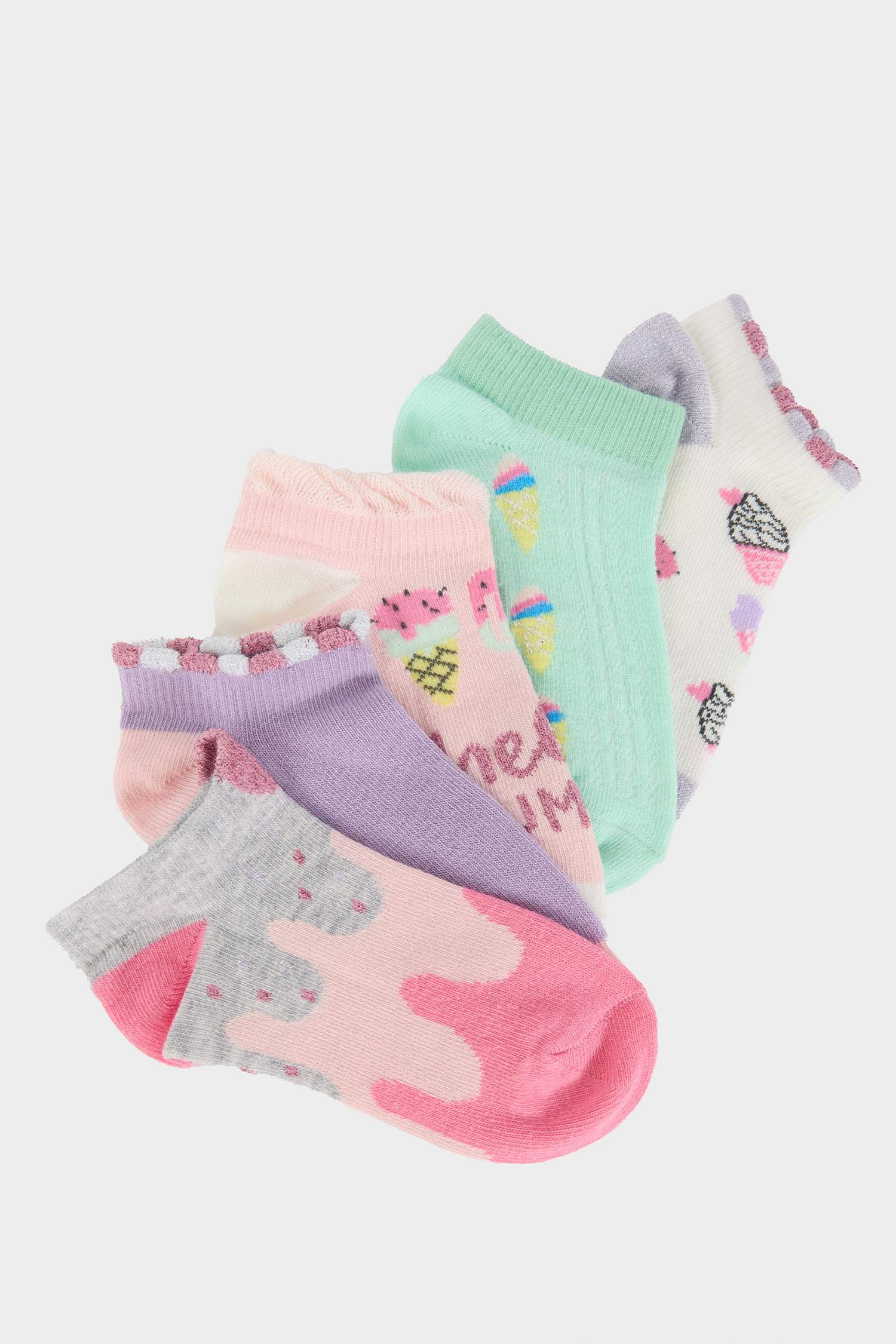 Kız Çocuk 5'li Pamuklu Patik Çorap