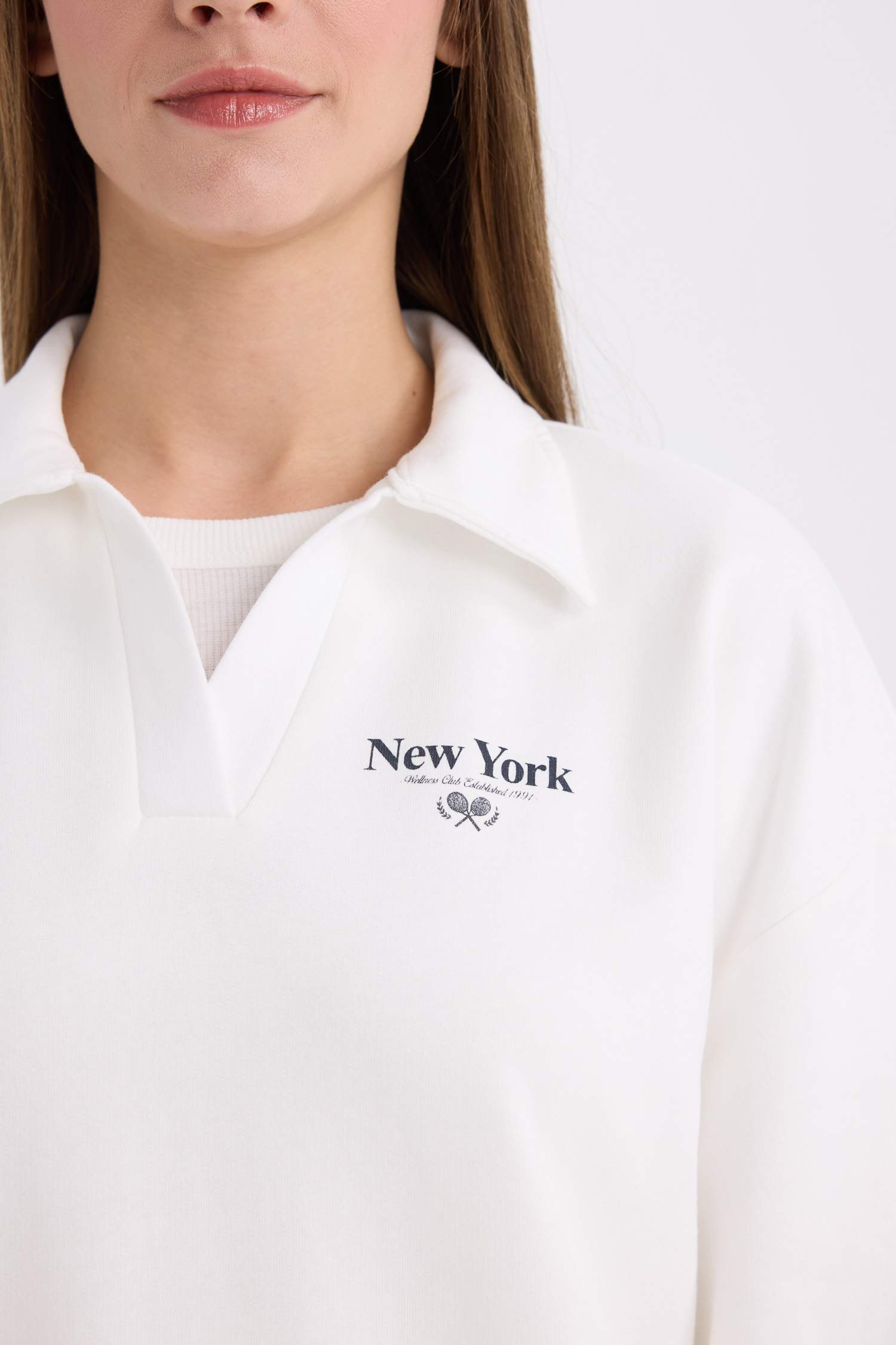 Relax Fit Printed Long Sleeve Sweatshirt