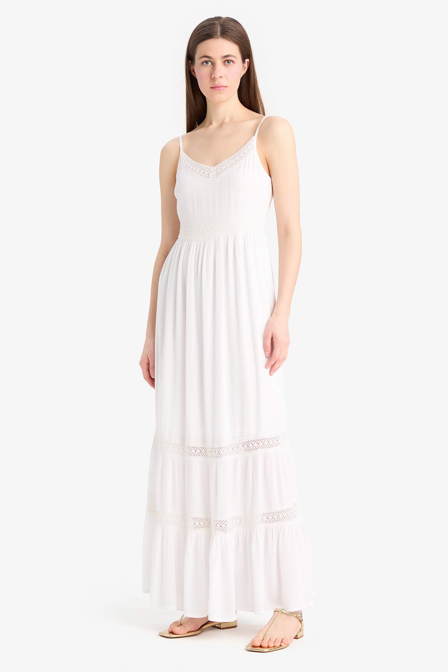 فستان ميدي قطن كت بقصة A بياخة V