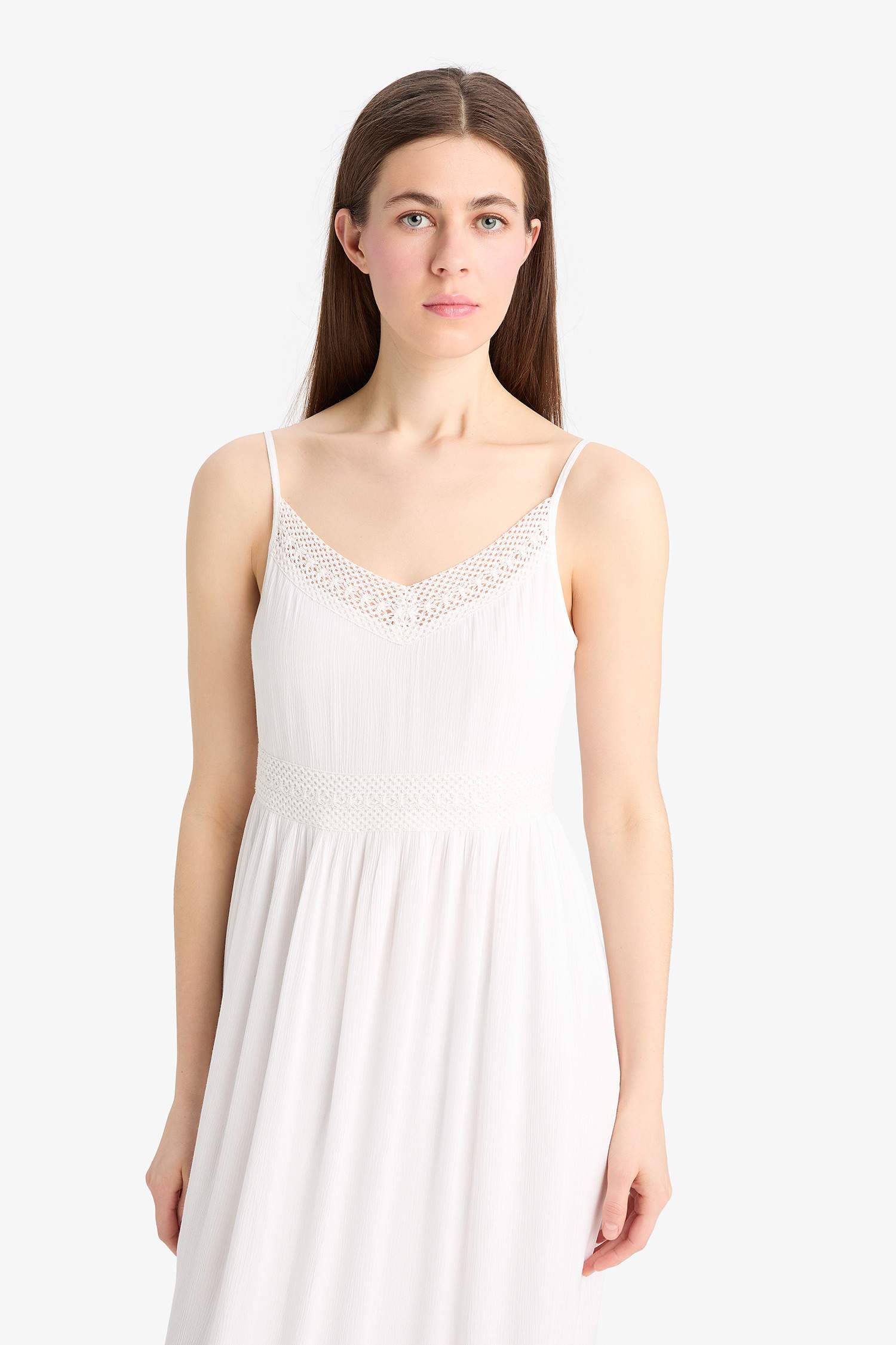 فستان ميدي قطن كت بقصة A بياخة V