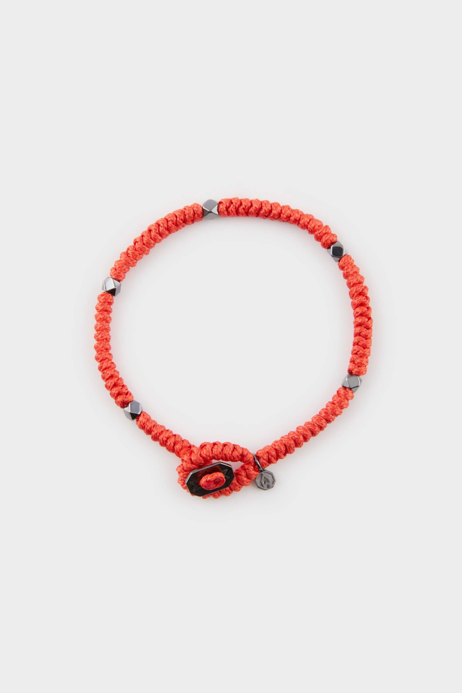 AtolyeWolf x DeFacto Erkek Örülmüş İp ve Çelik Parçalı Siyah Kırmızı Yılan Bileklik