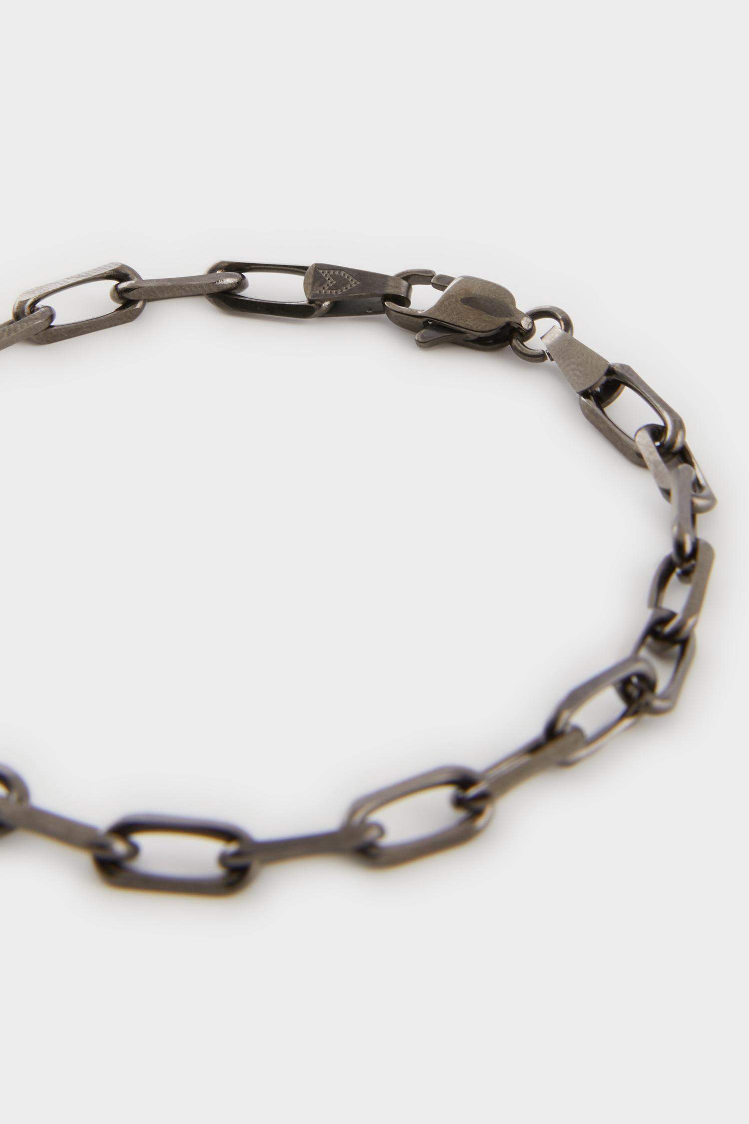 AtolyeWolf x DeFacto Erkek 2'li Siyah Forsa Siyah Deri Çelik Parçalı ve Çelik Zincirli Bileklik